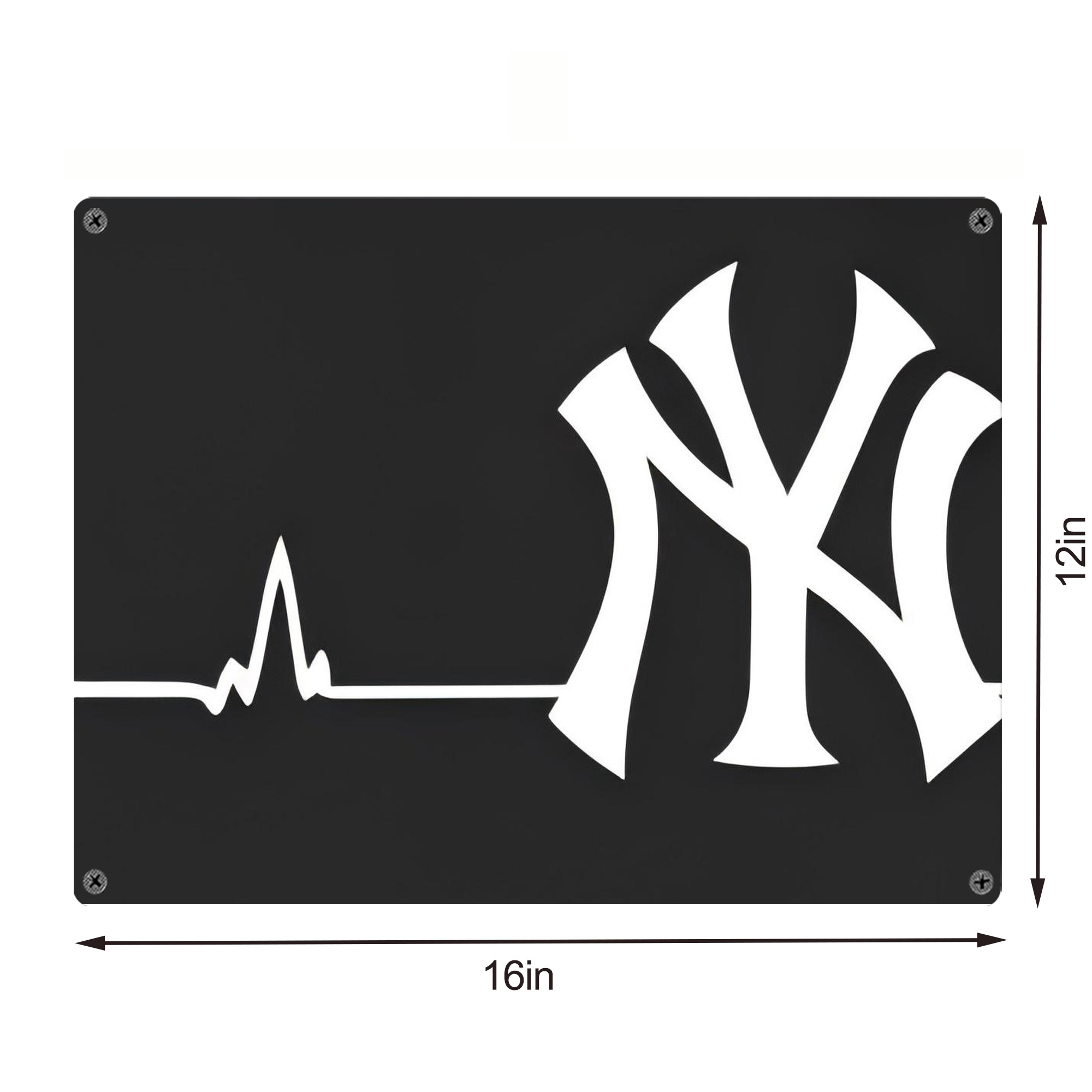 New York Yankees 350 Vintage Metal Tin Sign 16x12 – Full-Print Iron Wall Decor – Durable, Fade-Resistant – Easy To Hang – Ideal For Home, Bar, Kitchen & Office Decor