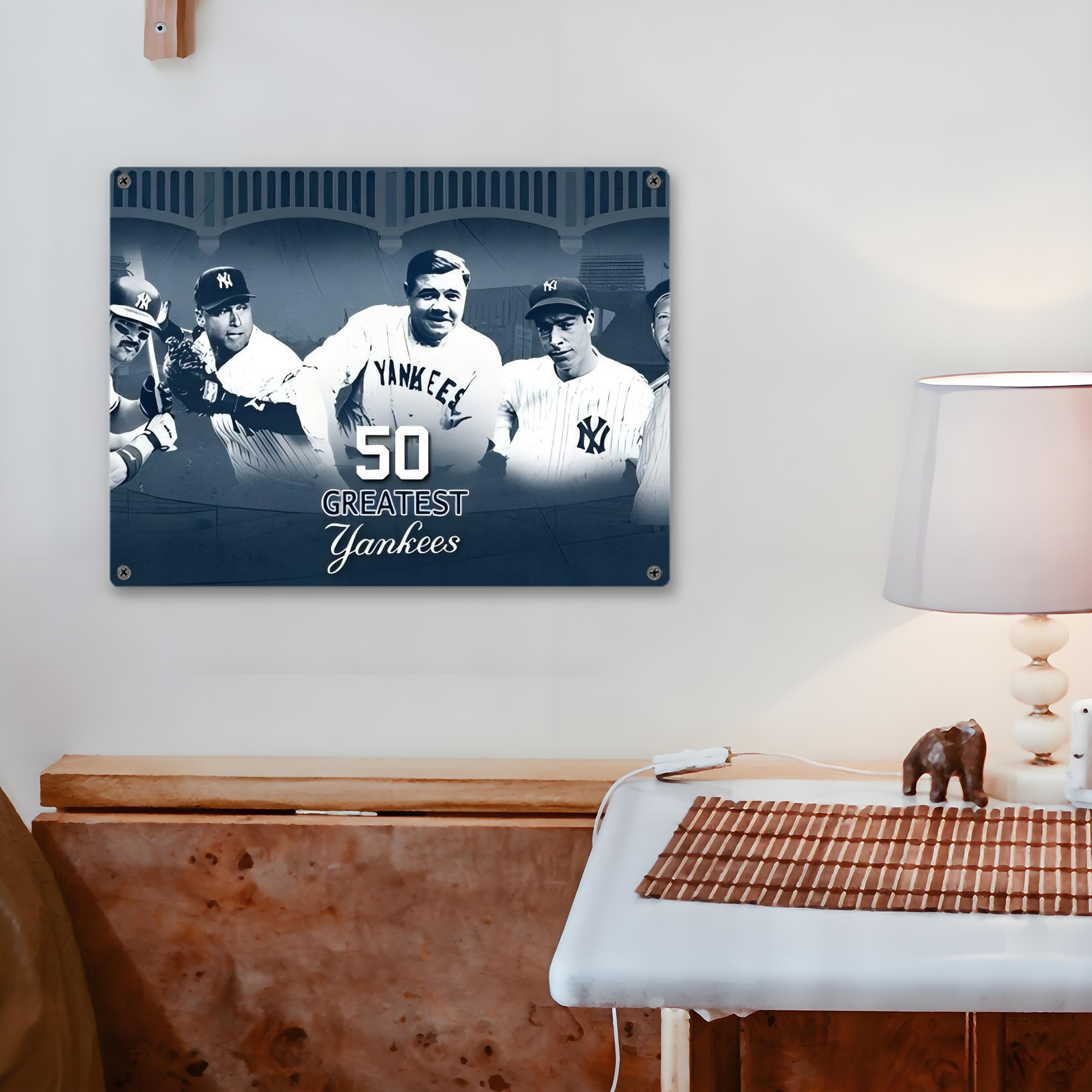 New York Yankees 351 Vintage Metal Tin Sign 16x12 – Full-Print Iron Wall Decor – Durable, Fade-Resistant – Easy To Hang – Ideal For Home, Bar, Kitchen & Office Decor