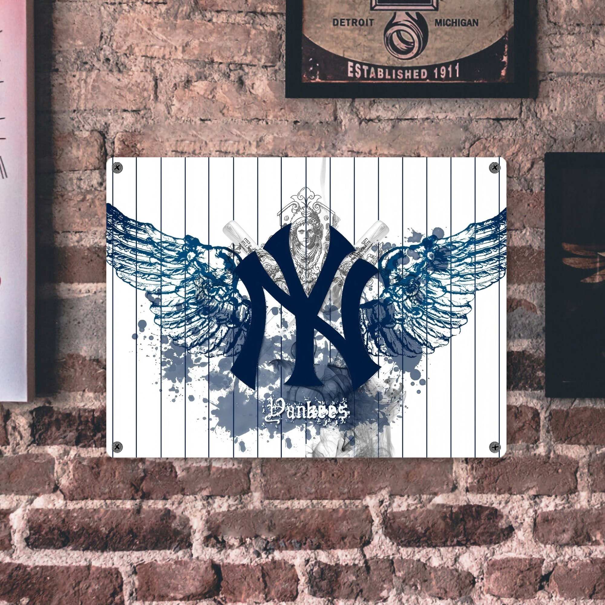 New York Yankees 353 Vintage Metal Tin Sign 16x12 – Full-Print Iron Wall Decor – Durable, Fade-Resistant – Easy To Hang – Ideal For Home, Bar, Kitchen & Office Decor