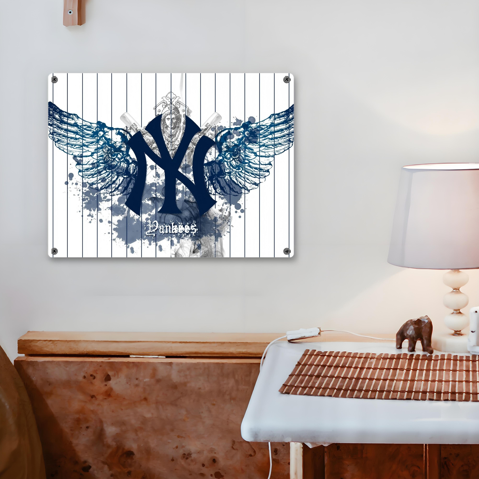 New York Yankees 353 Vintage Metal Tin Sign 16x12 – Full-Print Iron Wall Decor – Durable, Fade-Resistant – Easy To Hang – Ideal For Home, Bar, Kitchen & Office Decor