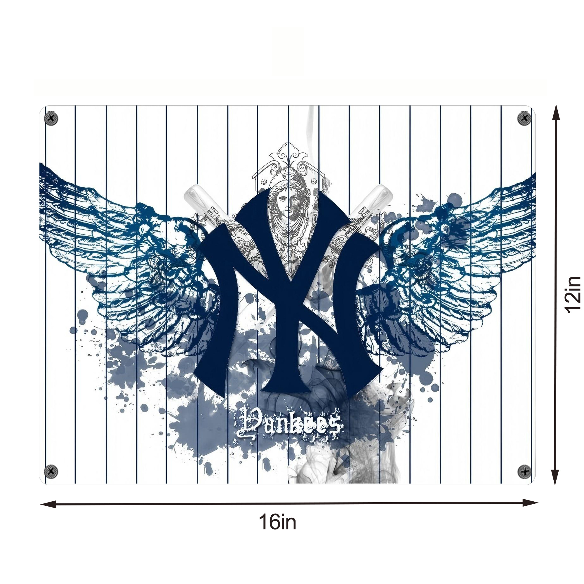 New York Yankees 353 Vintage Metal Tin Sign 16x12 – Full-Print Iron Wall Decor – Durable, Fade-Resistant – Easy To Hang – Ideal For Home, Bar, Kitchen & Office Decor