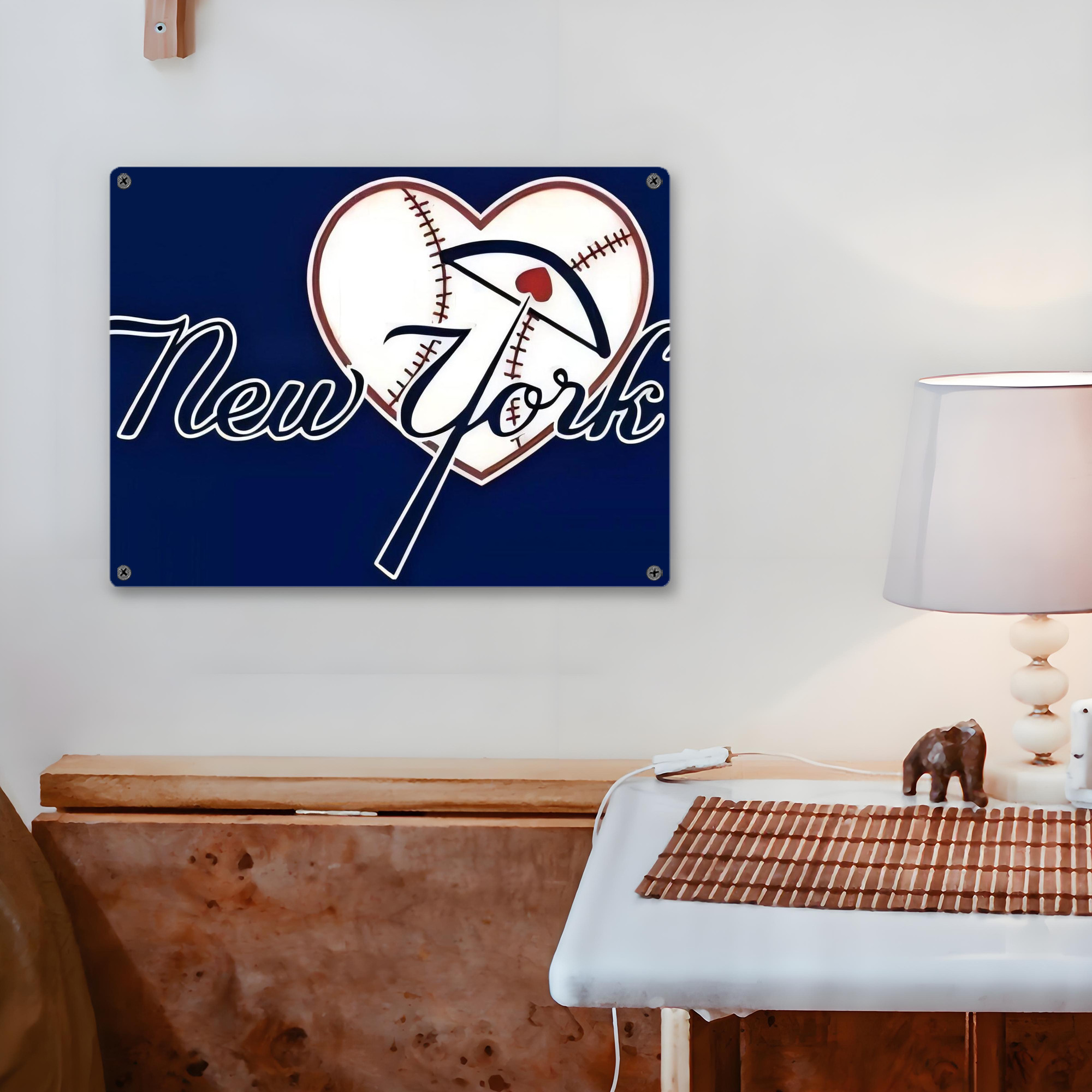 New York Yankees 354 Vintage Metal Tin Sign 16x12 – Full-Print Iron Wall Decor – Durable, Fade-Resistant – Easy To Hang – Ideal For Home, Bar, Kitchen & Office Decor