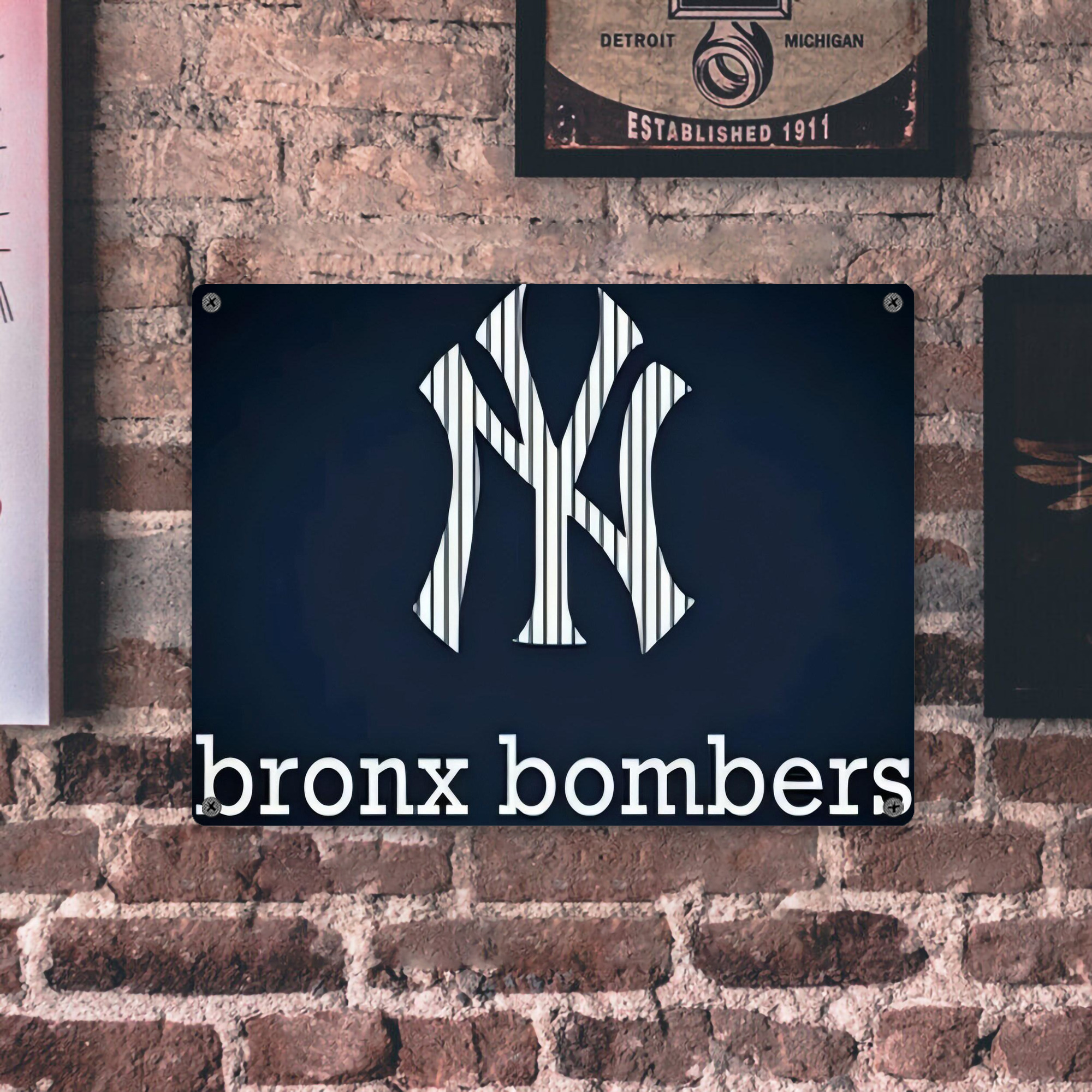 New York Yankees 355 Vintage Metal Tin Sign 16x12 – Full-Print Iron Wall Decor – Durable, Fade-Resistant – Easy To Hang – Ideal For Home, Bar, Kitchen & Office Decor