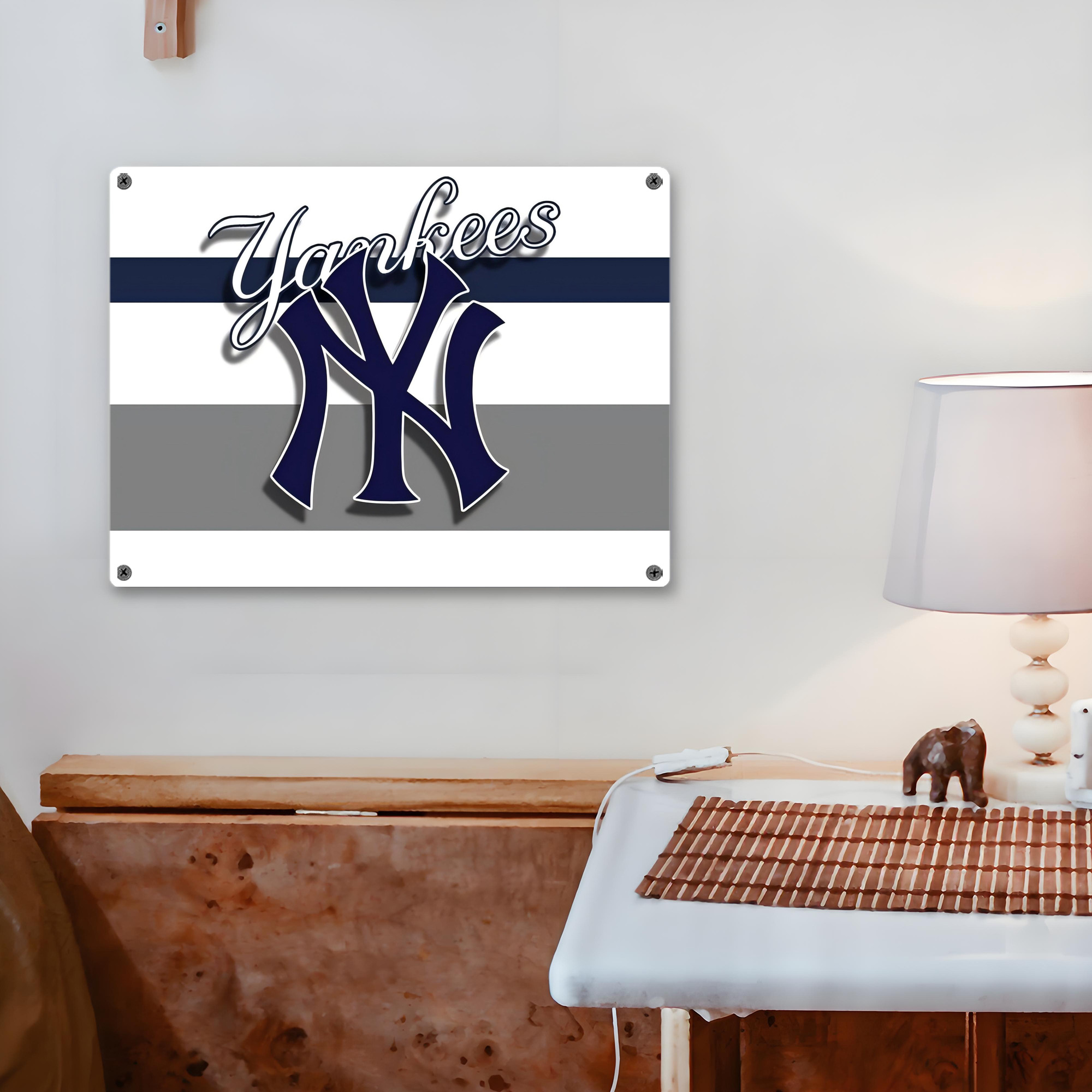 New York Yankees 356 Vintage Metal Tin Sign 16x12 – Full-Print Iron Wall Decor – Durable, Fade-Resistant – Easy To Hang – Ideal For Home, Bar, Kitchen & Office Decor