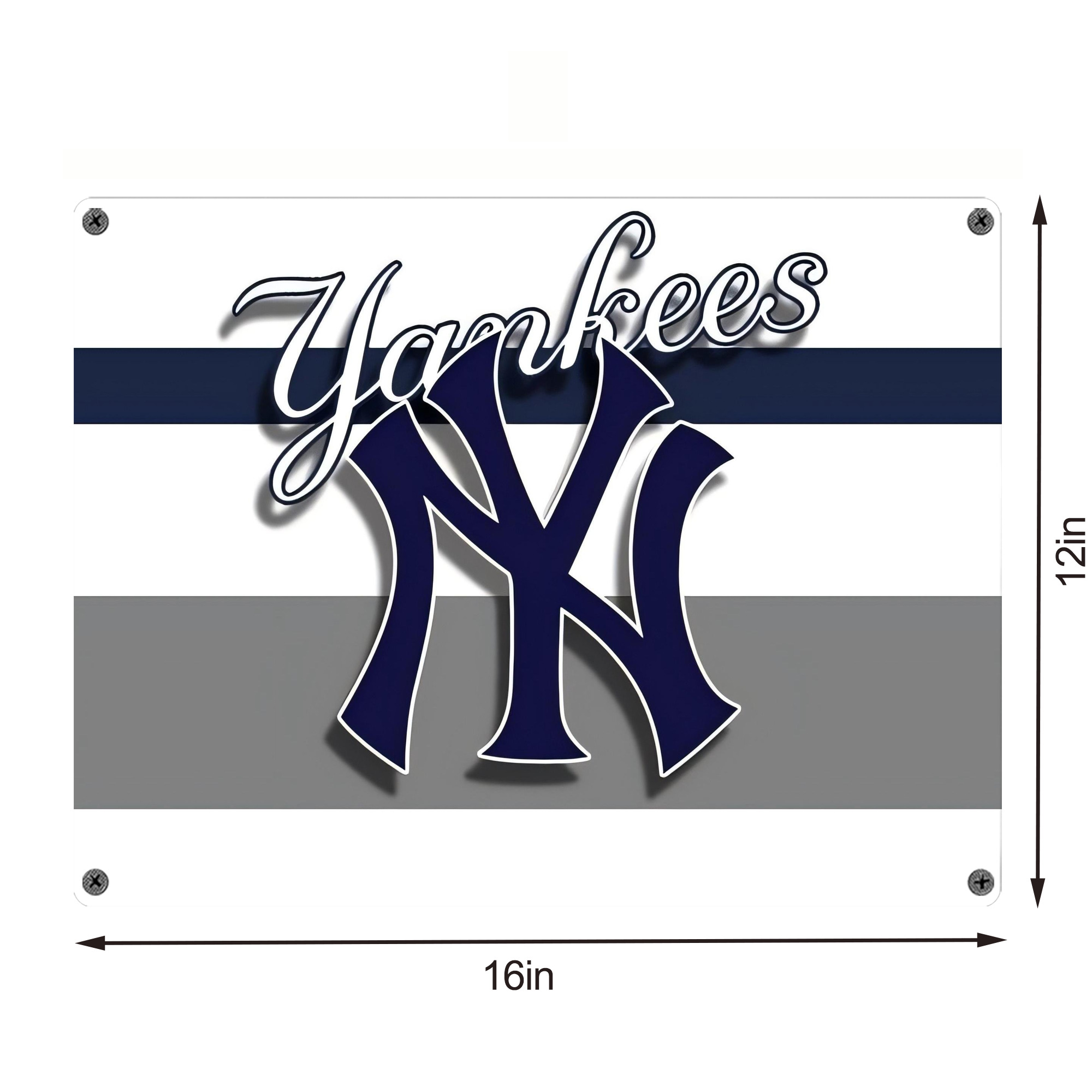 New York Yankees 356 Vintage Metal Tin Sign 16x12 – Full-Print Iron Wall Decor – Durable, Fade-Resistant – Easy To Hang – Ideal For Home, Bar, Kitchen & Office Decor