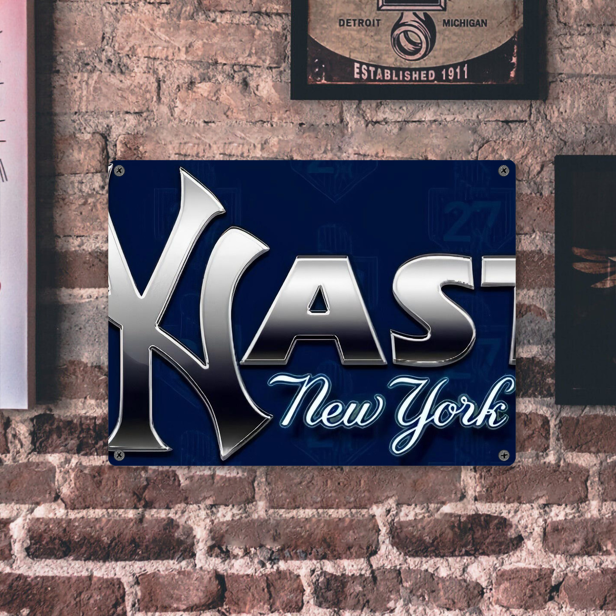 New York Yankees 359 Vintage Metal Tin Sign 16x12 – Full-Print Iron Wall Decor – Durable, Fade-Resistant – Easy To Hang – Ideal For Home, Bar, Kitchen & Office Decor