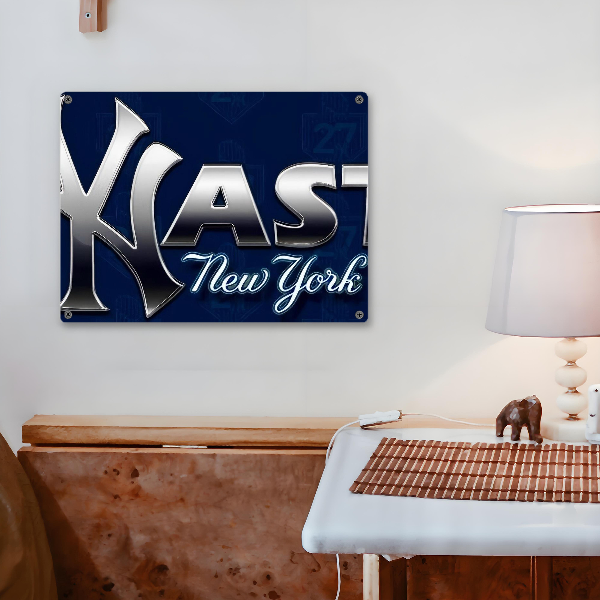 New York Yankees 359 Vintage Metal Tin Sign 16x12 – Full-Print Iron Wall Decor – Durable, Fade-Resistant – Easy To Hang – Ideal For Home, Bar, Kitchen & Office Decor