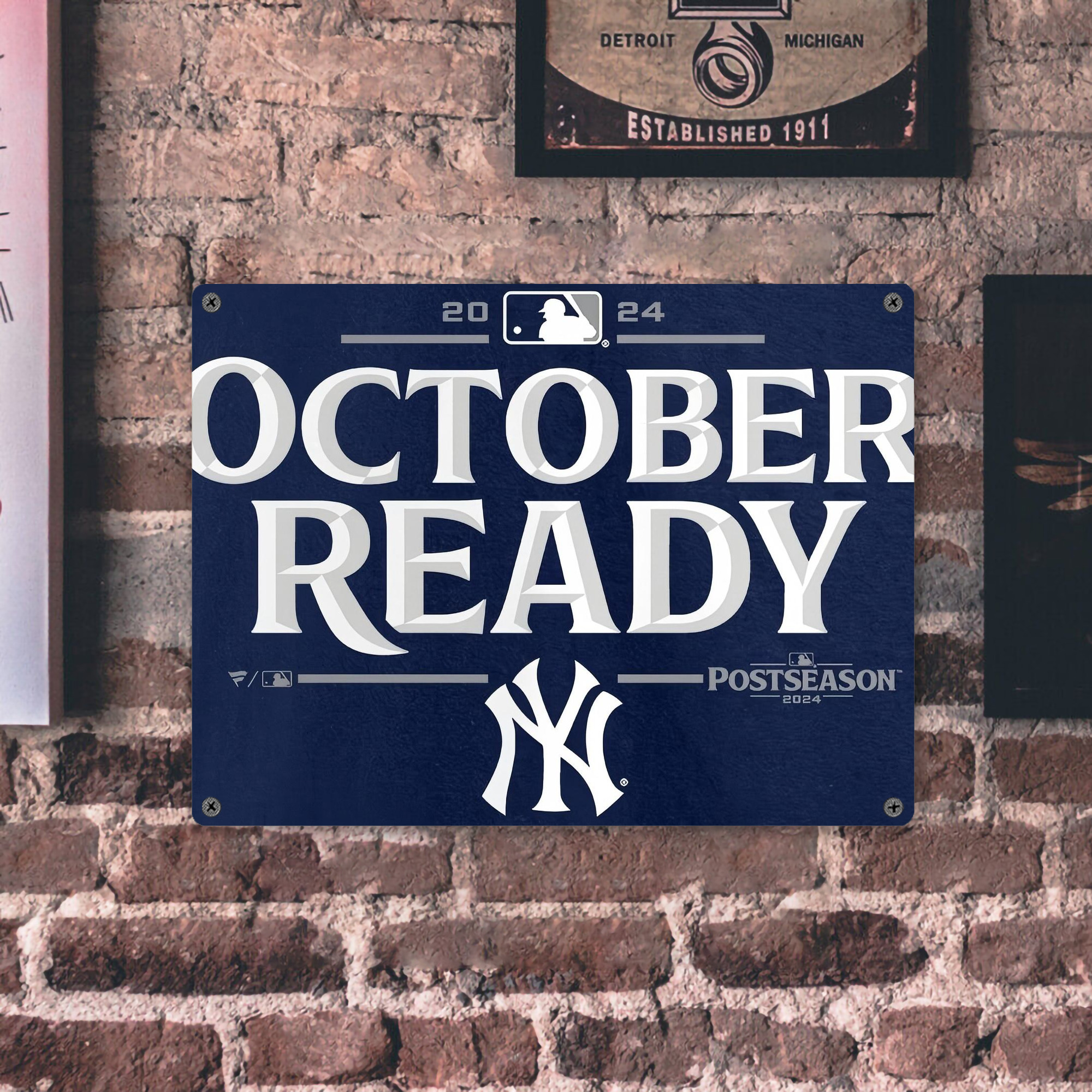 New York Yankees 360 Vintage Metal Tin Sign 16x12 – Full-Print Iron Wall Decor – Durable, Fade-Resistant – Easy To Hang – Ideal For Home, Bar, Kitchen & Office Decor