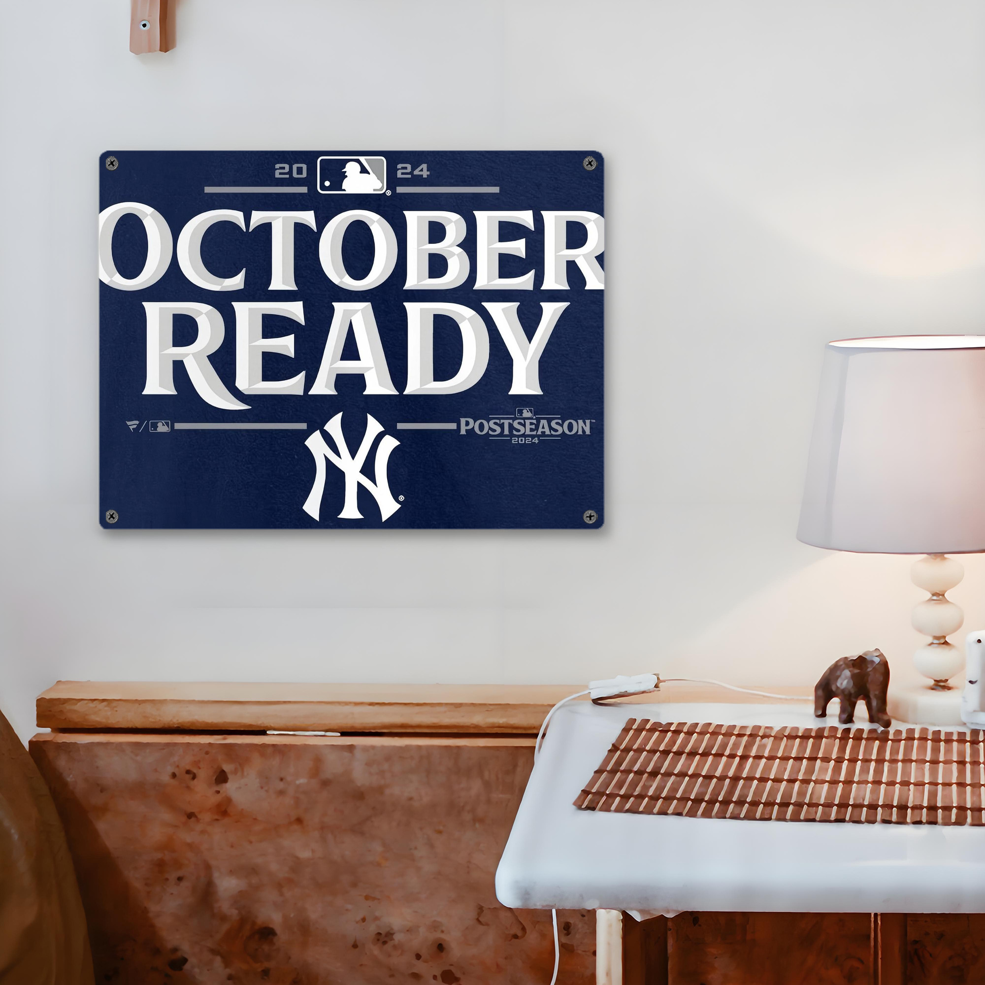 New York Yankees 360 Vintage Metal Tin Sign 16x12 – Full-Print Iron Wall Decor – Durable, Fade-Resistant – Easy To Hang – Ideal For Home, Bar, Kitchen & Office Decor