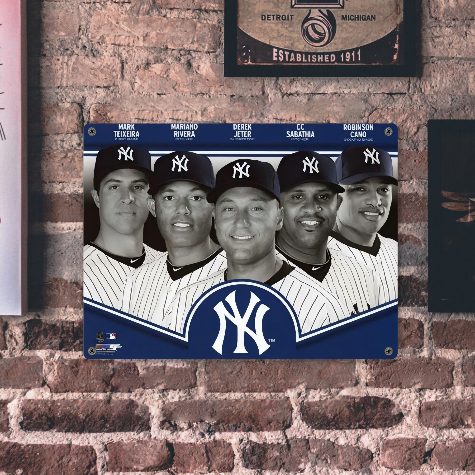 New York Yankees 361 Vintage Metal Tin Sign 16x12 – Full-Print Iron Wall Decor – Durable, Fade-Resistant – Easy To Hang – Ideal For Home, Bar, Kitchen & Office Decor