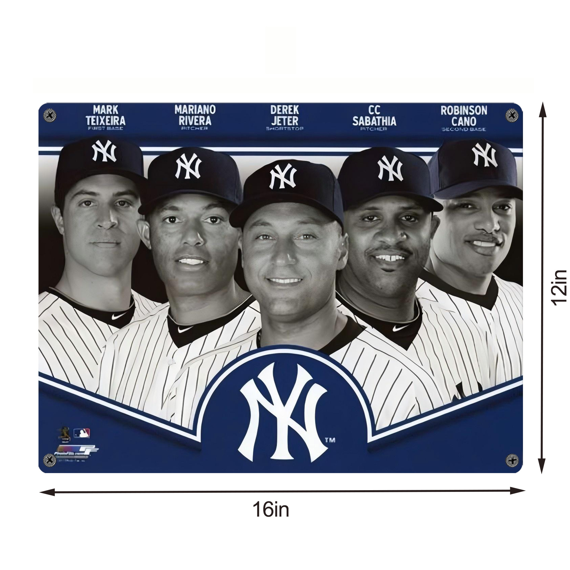 New York Yankees 361 Vintage Metal Tin Sign 16x12 – Full-Print Iron Wall Decor – Durable, Fade-Resistant – Easy To Hang – Ideal For Home, Bar, Kitchen & Office Decor