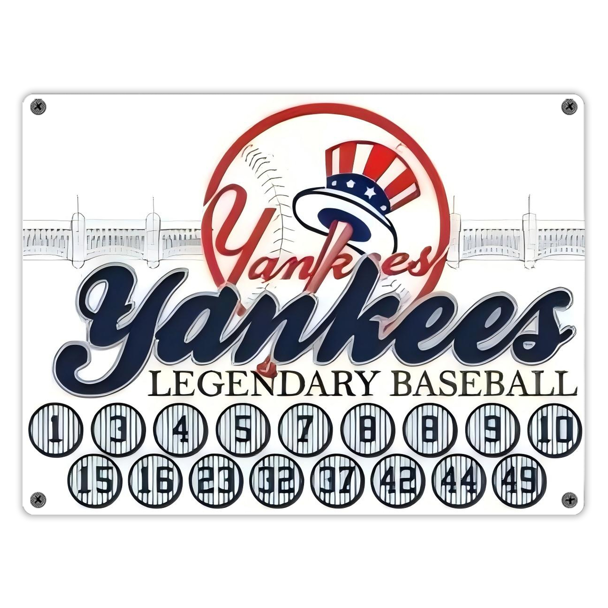 New York Yankees 232 Vintage Metal Tin Sign 16x12 – Full-Print Iron Wall Decor – Durable, Fade-Resistant – Easy To Hang – Ideal For Home, Bar, Kitchen & Office Decor