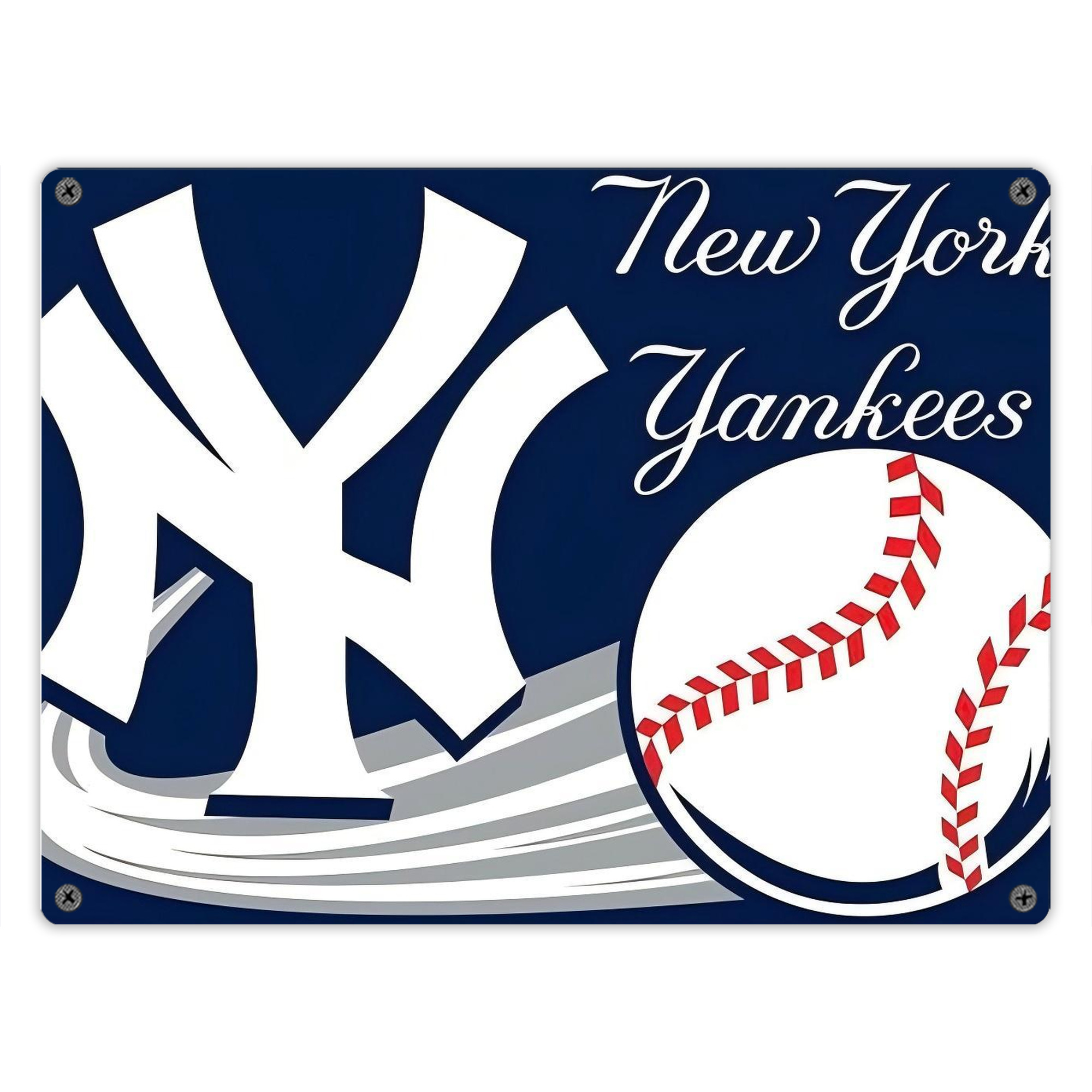 New York Yankees 259 Vintage Metal Tin Sign 16x12 – Full-Print Iron Wall Decor – Durable, Fade-Resistant – Easy To Hang – Ideal For Home, Bar, Kitchen & Office Decor
