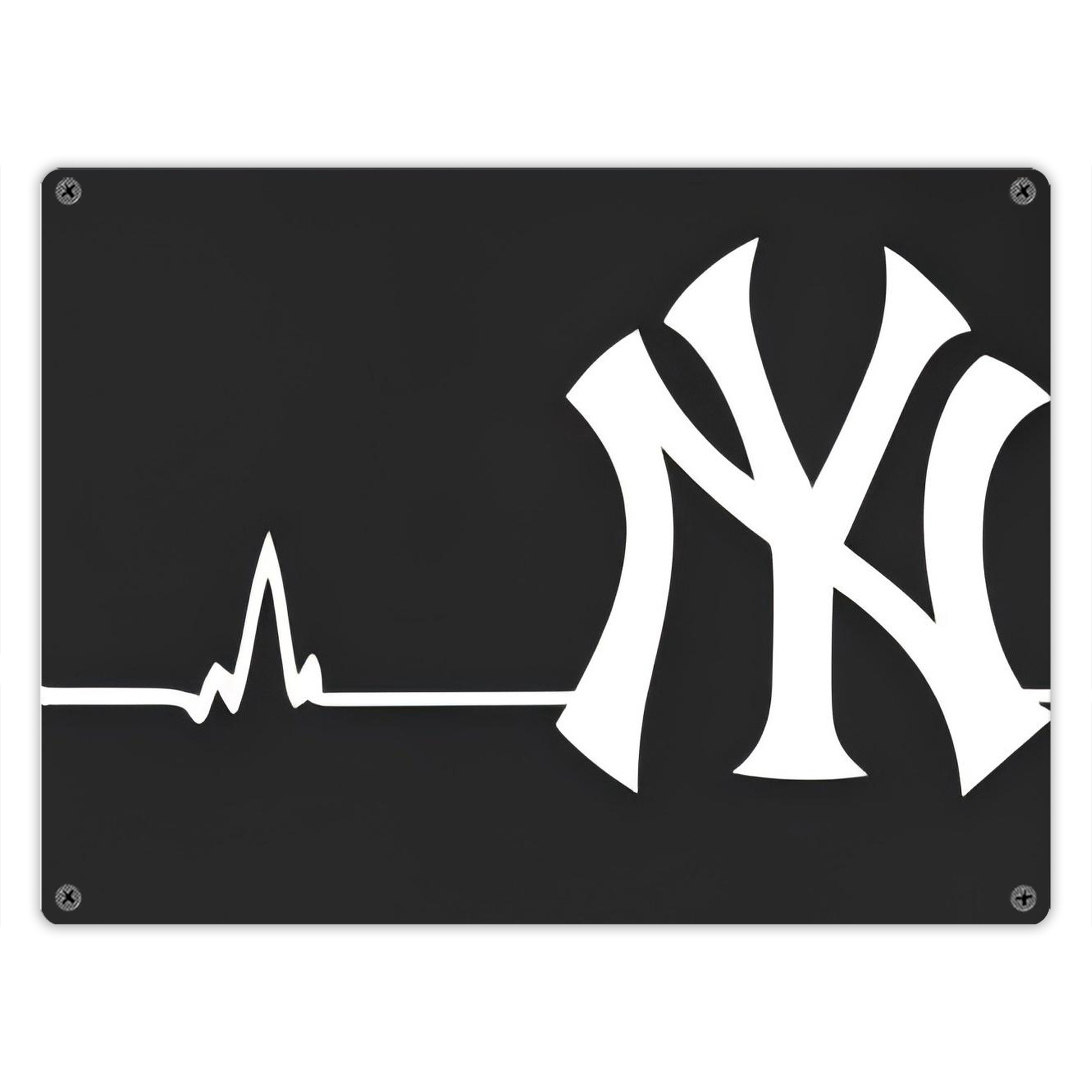 New York Yankees 350 Vintage Metal Tin Sign 16x12 – Full-Print Iron Wall Decor – Durable, Fade-Resistant – Easy To Hang – Ideal For Home, Bar, Kitchen & Office Decor