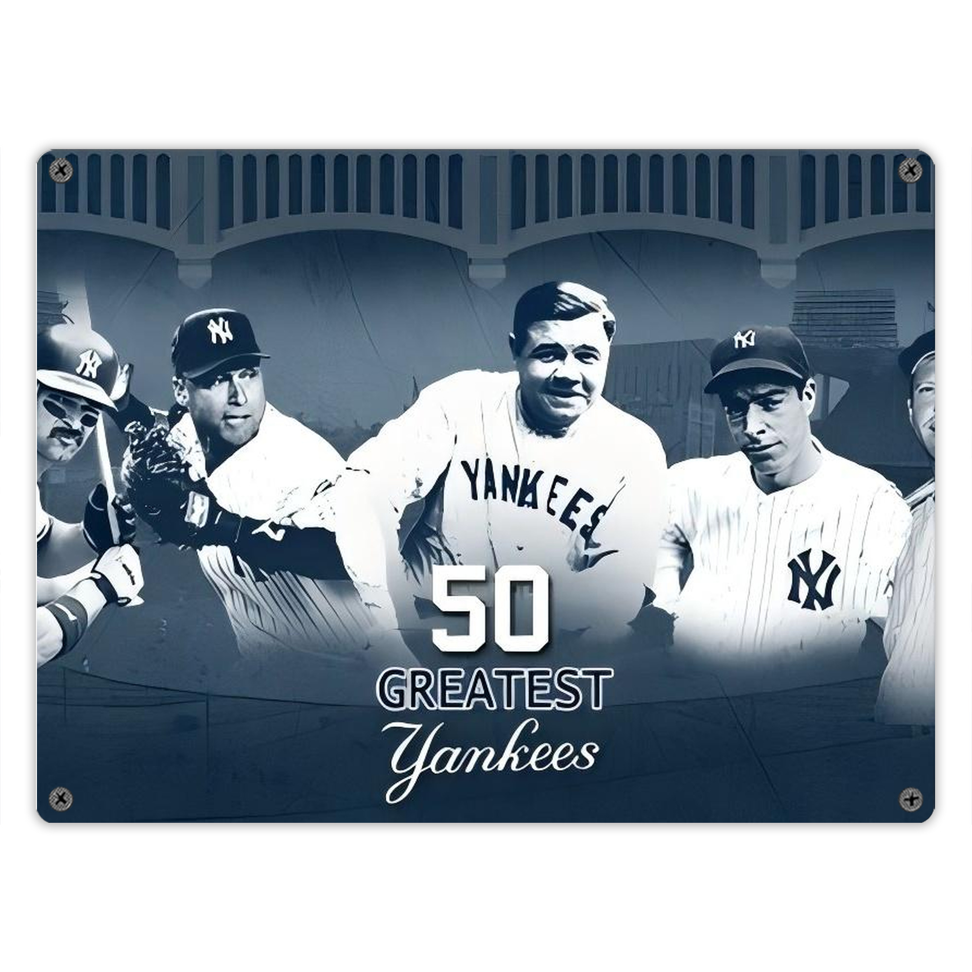 New York Yankees 351 Vintage Metal Tin Sign 16x12 – Full-Print Iron Wall Decor – Durable, Fade-Resistant – Easy To Hang – Ideal For Home, Bar, Kitchen & Office Decor