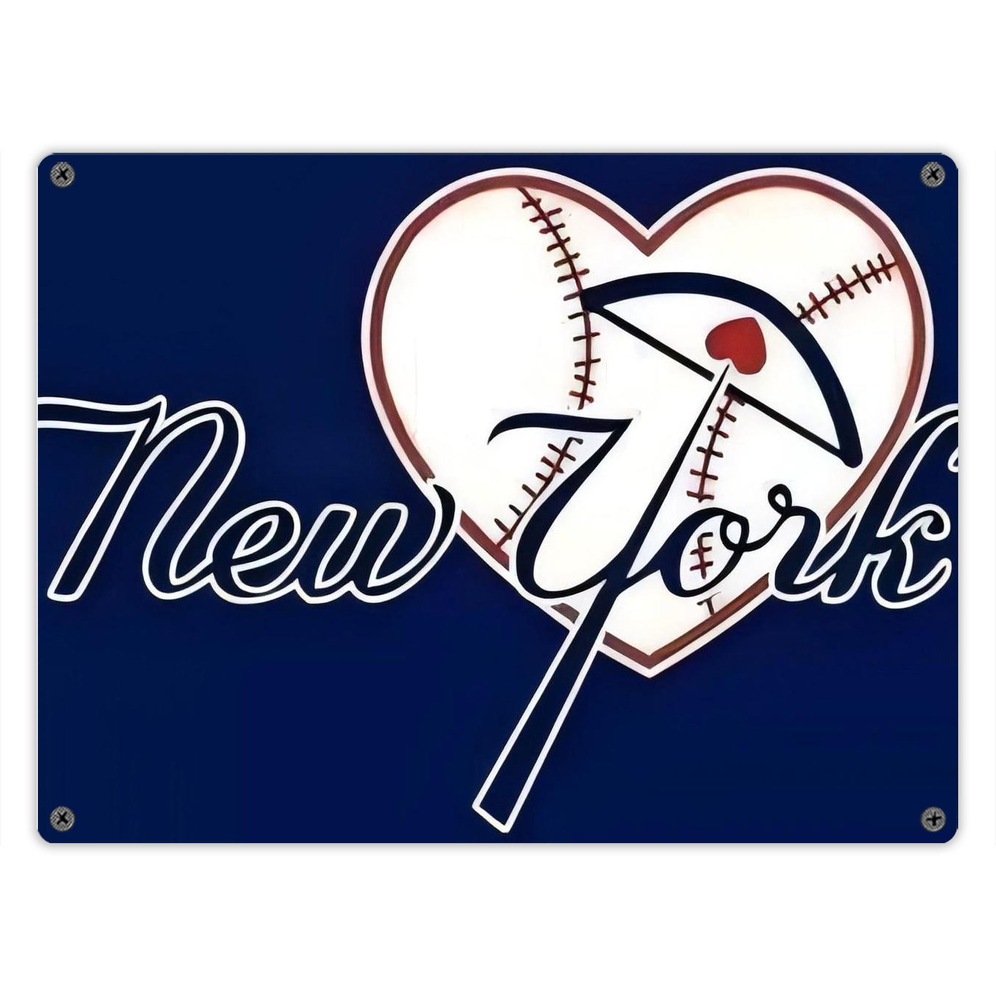 New York Yankees 354 Vintage Metal Tin Sign 16x12 – Full-Print Iron Wall Decor – Durable, Fade-Resistant – Easy To Hang – Ideal For Home, Bar, Kitchen & Office Decor