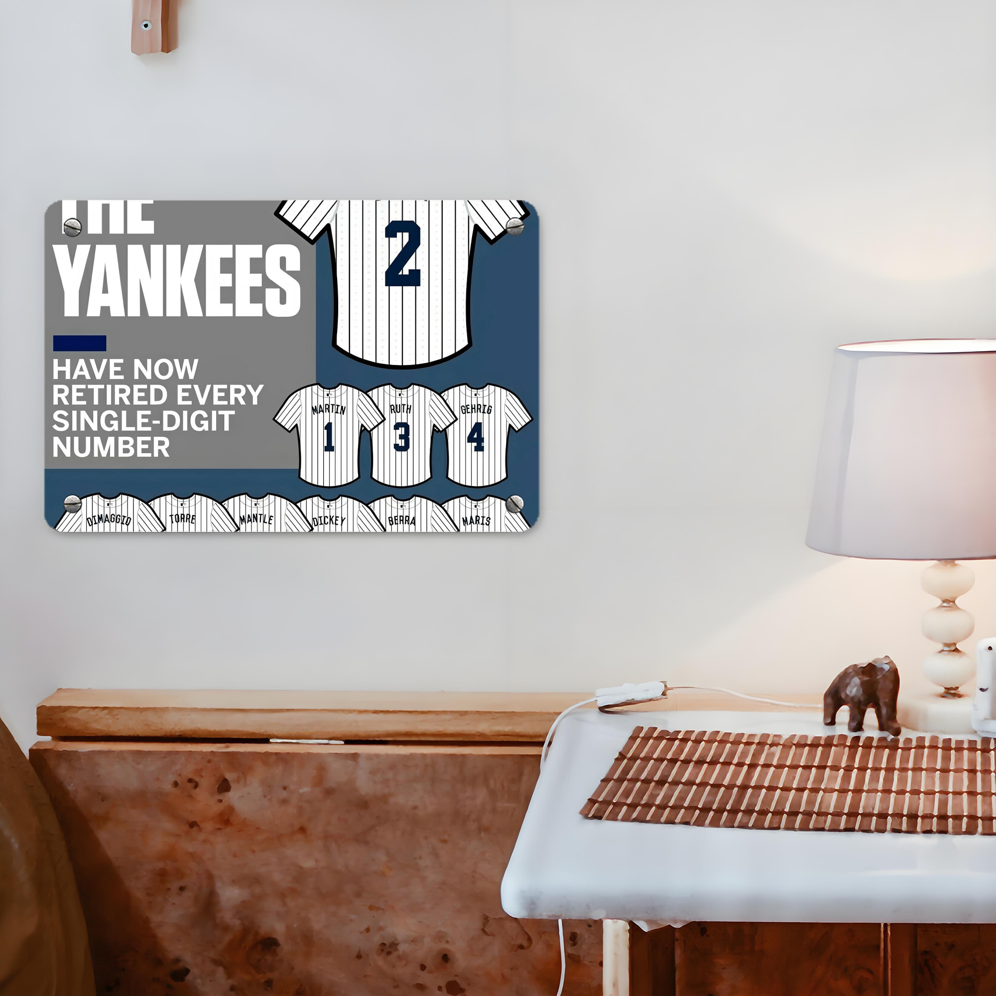 New York Yankees 235 Metal Tin Sign 12x8inch - Premium Full-Print Decorative Wall Art, Durable Rust-Resistant Metal Plaque For Living Room, Bedroom, Kitchen, Office, Bar Décor