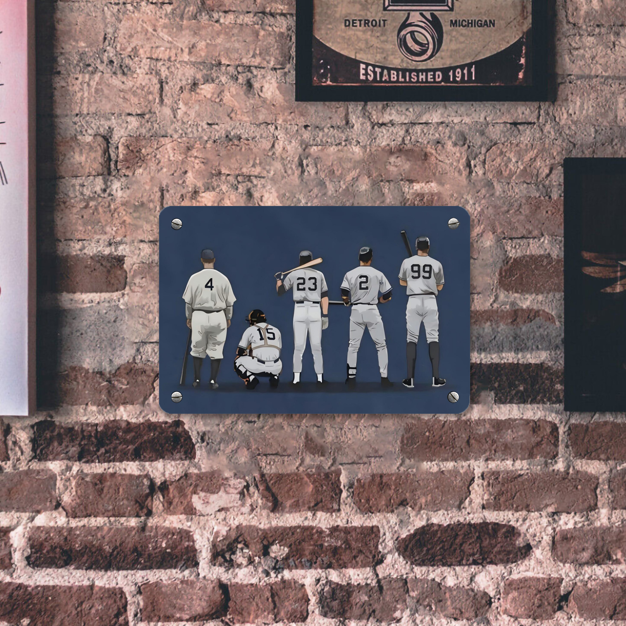 New York Yankees 242 Metal Tin Sign 12x8inch - Premium Full-Print Decorative Wall Art, Durable Rust-Resistant Metal Plaque For Living Room, Bedroom, Kitchen, Office, Bar Décor