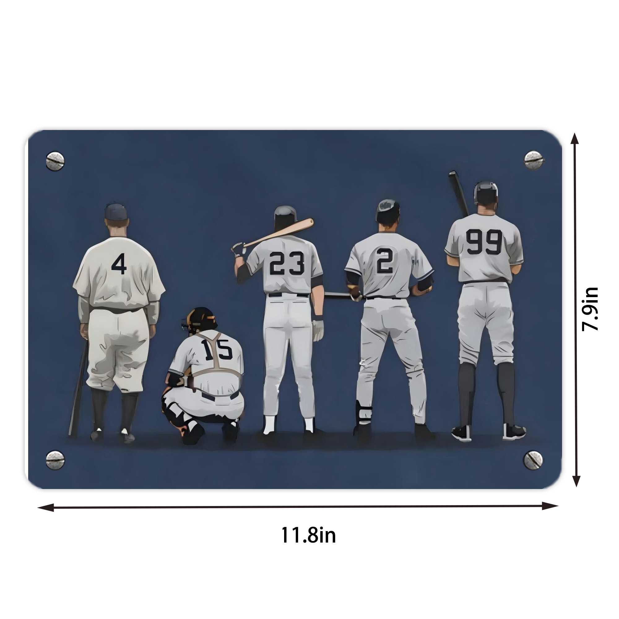 New York Yankees 242 Metal Tin Sign 12x8inch - Premium Full-Print Decorative Wall Art, Durable Rust-Resistant Metal Plaque For Living Room, Bedroom, Kitchen, Office, Bar Décor