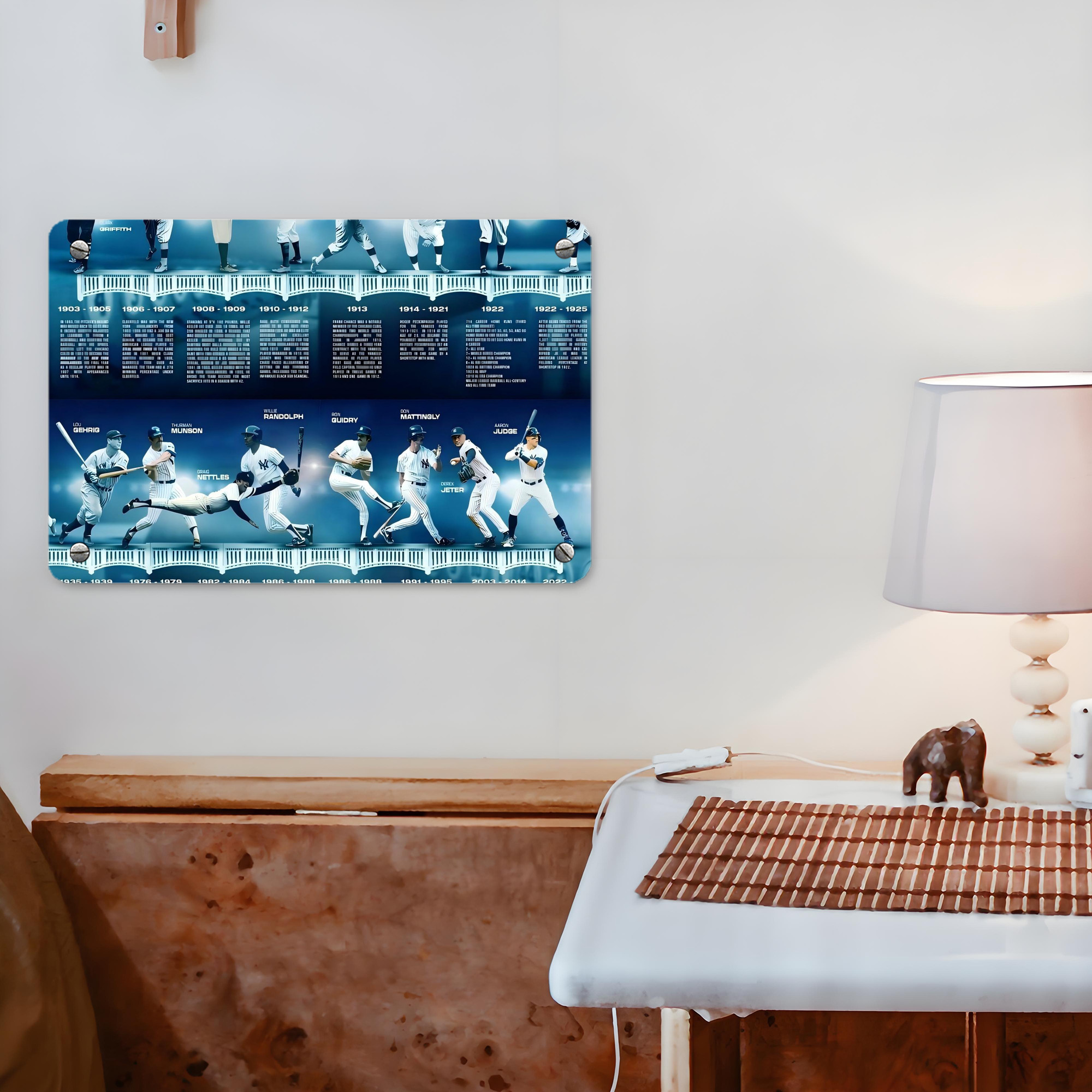 New York Yankees 243 Metal Tin Sign 12x8inch - Premium Full-Print Decorative Wall Art, Durable Rust-Resistant Metal Plaque For Living Room, Bedroom, Kitchen, Office, Bar Décor