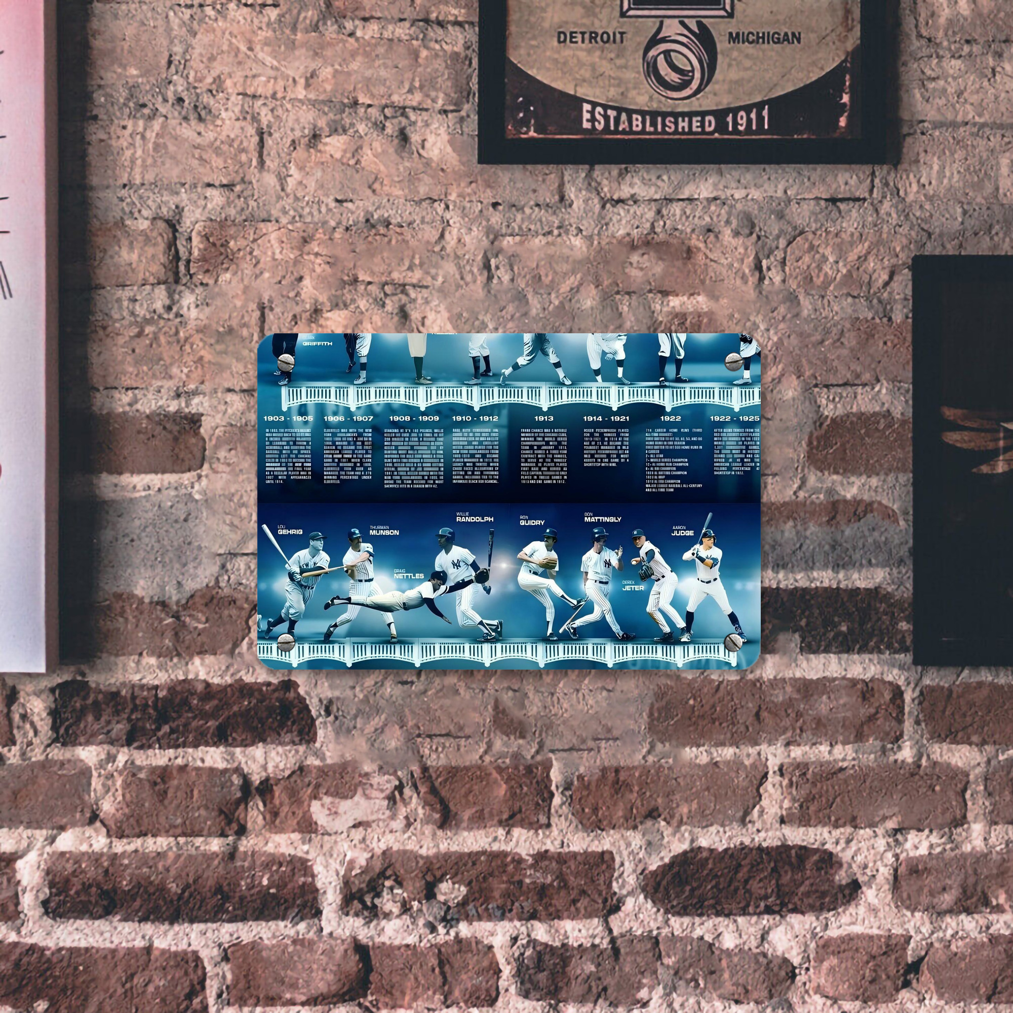 New York Yankees 243 Metal Tin Sign 12x8inch - Premium Full-Print Decorative Wall Art, Durable Rust-Resistant Metal Plaque For Living Room, Bedroom, Kitchen, Office, Bar Décor