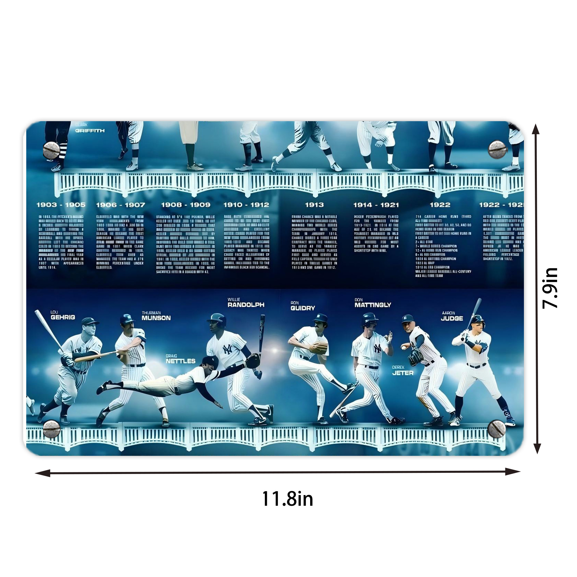 New York Yankees 243 Metal Tin Sign 12x8inch - Premium Full-Print Decorative Wall Art, Durable Rust-Resistant Metal Plaque For Living Room, Bedroom, Kitchen, Office, Bar Décor