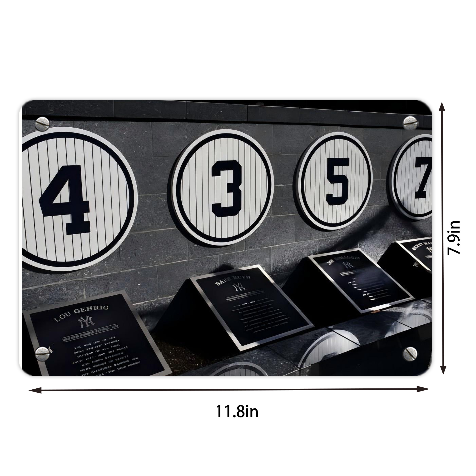 New York Yankees 250 Metal Tin Sign 12x8inch - Premium Full-Print Decorative Wall Art, Durable Rust-Resistant Metal Plaque For Living Room, Bedroom, Kitchen, Office, Bar Décor