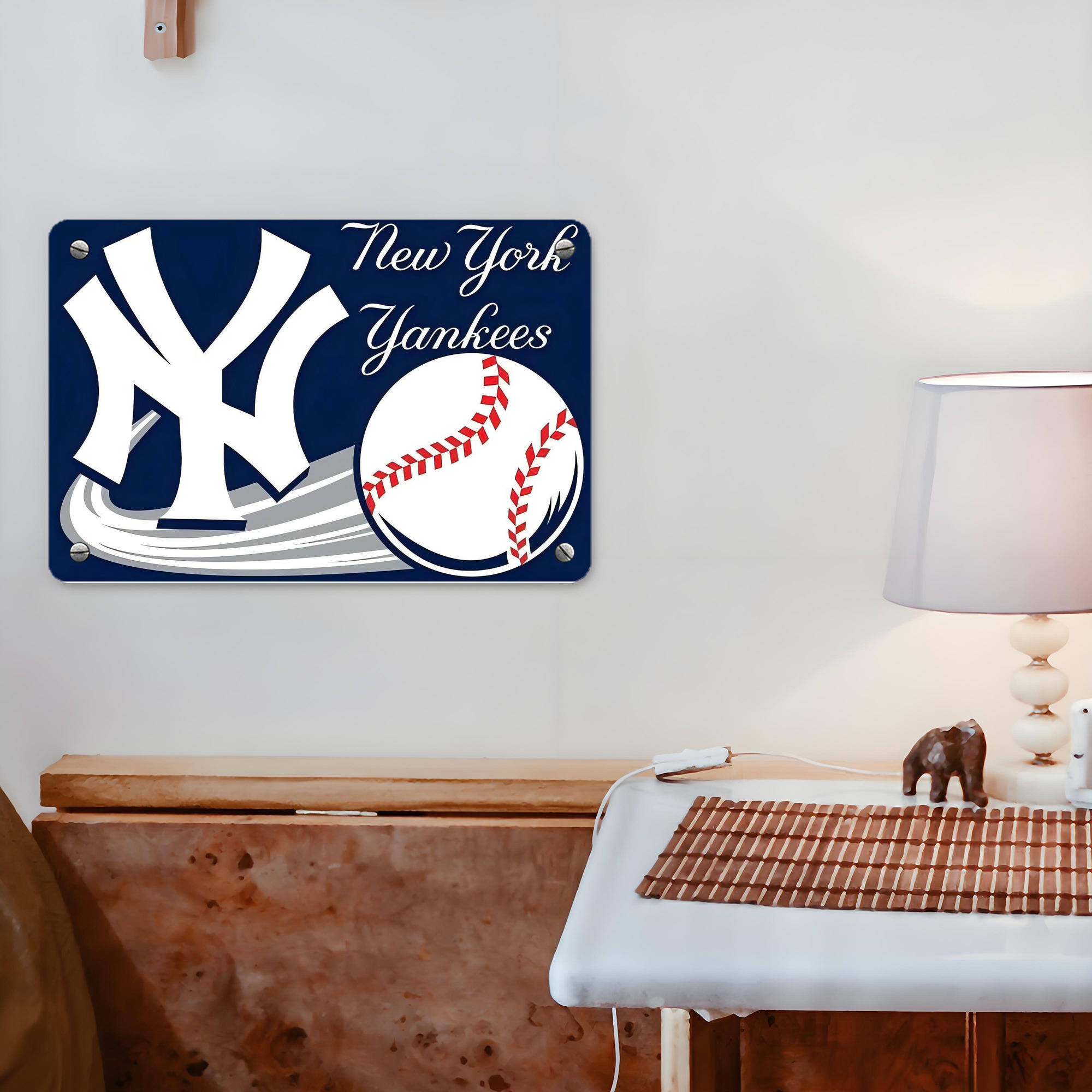 New York Yankees 259 Metal Tin Sign 12x8inch - Premium Full-Print Decorative Wall Art, Durable Rust-Resistant Metal Plaque For Living Room, Bedroom, Kitchen, Office, Bar Décor