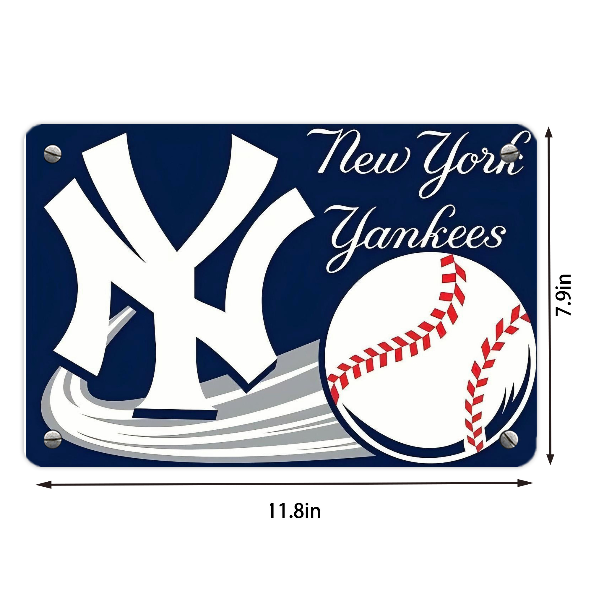 New York Yankees 259 Metal Tin Sign 12x8inch - Premium Full-Print Decorative Wall Art, Durable Rust-Resistant Metal Plaque For Living Room, Bedroom, Kitchen, Office, Bar Décor