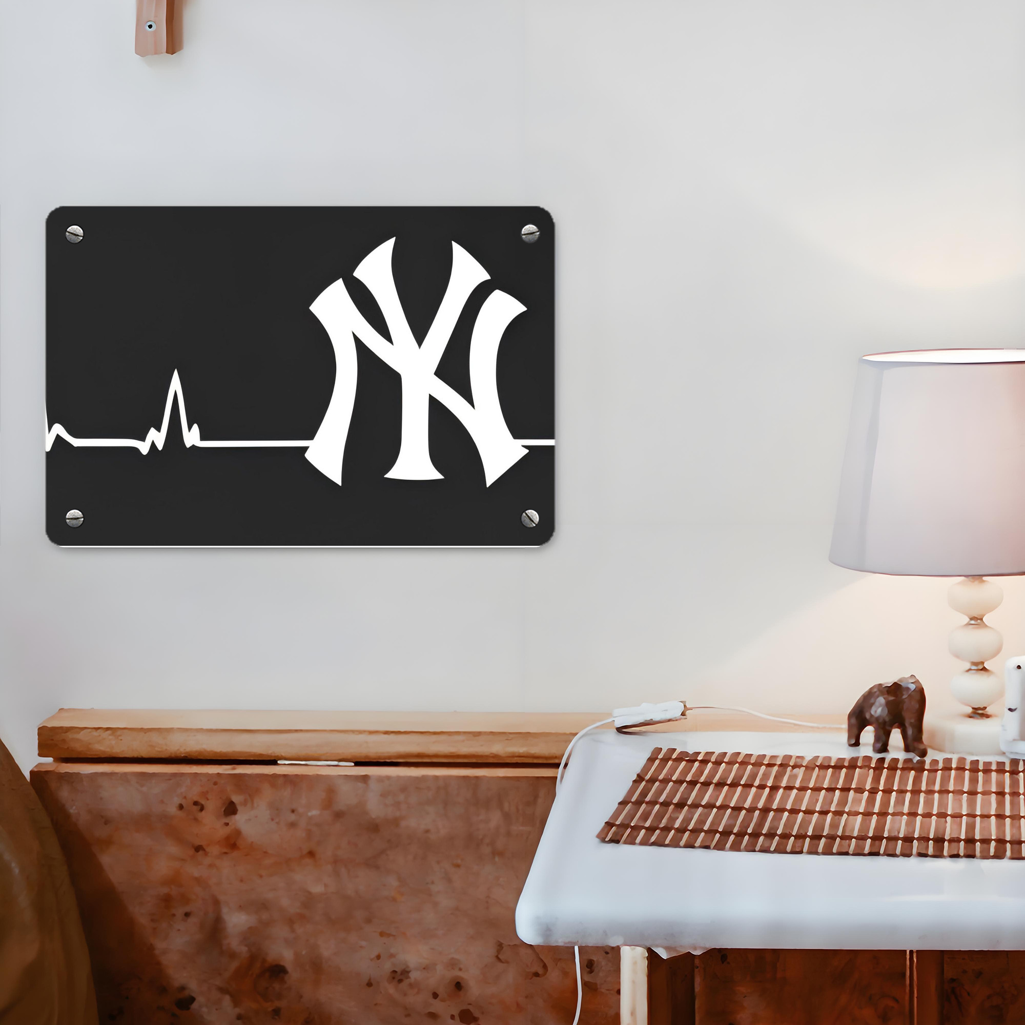 New York Yankees 350 Metal Tin Sign 12x8inch - Premium Full-Print Decorative Wall Art, Durable Rust-Resistant Metal Plaque For Living Room, Bedroom, Kitchen, Office, Bar Décor