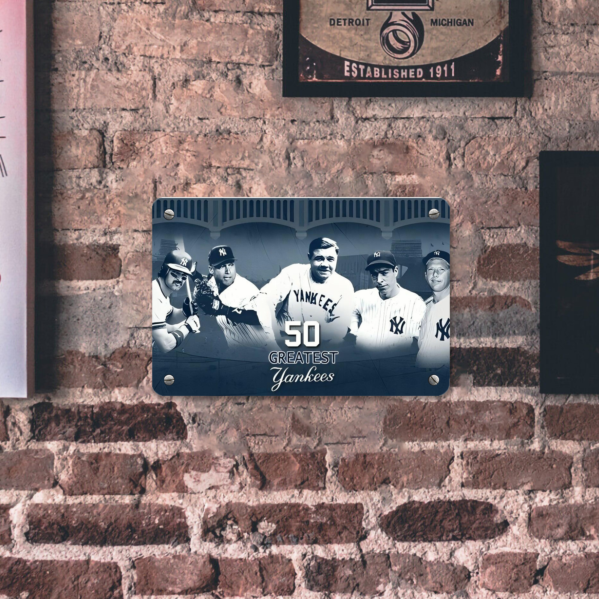 New York Yankees 351 Metal Tin Sign 12x8inch - Premium Full-Print Decorative Wall Art, Durable Rust-Resistant Metal Plaque For Living Room, Bedroom, Kitchen, Office, Bar Décor