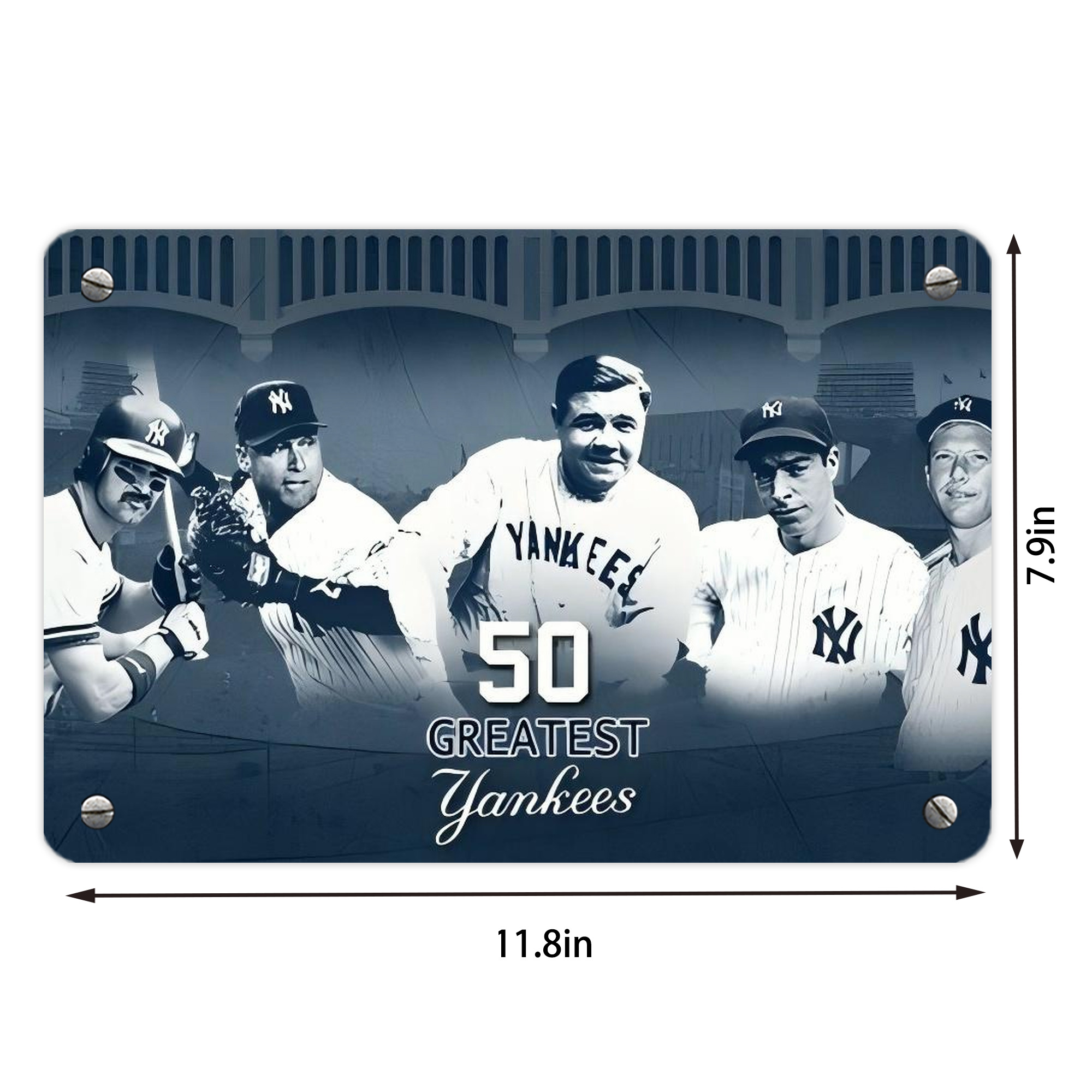 New York Yankees 351 Metal Tin Sign 12x8inch - Premium Full-Print Decorative Wall Art, Durable Rust-Resistant Metal Plaque For Living Room, Bedroom, Kitchen, Office, Bar Décor