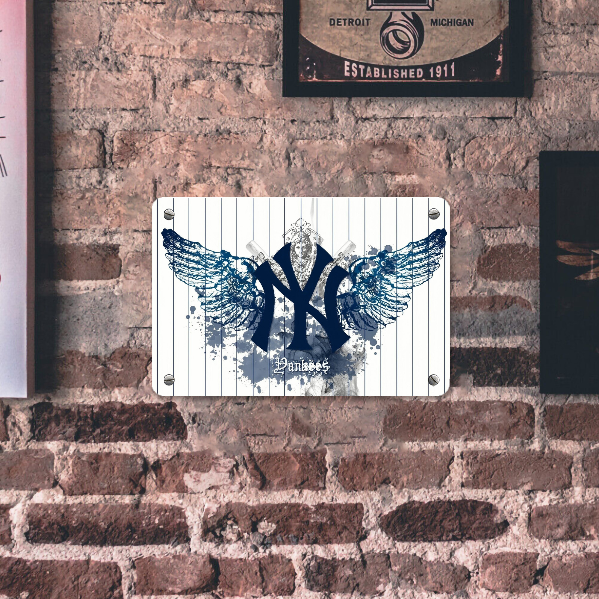 New York Yankees 353 Metal Tin Sign 12x8inch - Premium Full-Print Decorative Wall Art, Durable Rust-Resistant Metal Plaque For Living Room, Bedroom, Kitchen, Office, Bar Décor