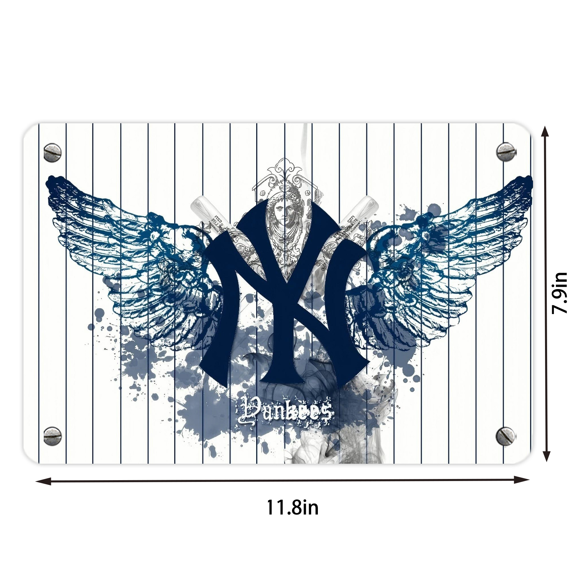 New York Yankees 353 Metal Tin Sign 12x8inch - Premium Full-Print Decorative Wall Art, Durable Rust-Resistant Metal Plaque For Living Room, Bedroom, Kitchen, Office, Bar Décor