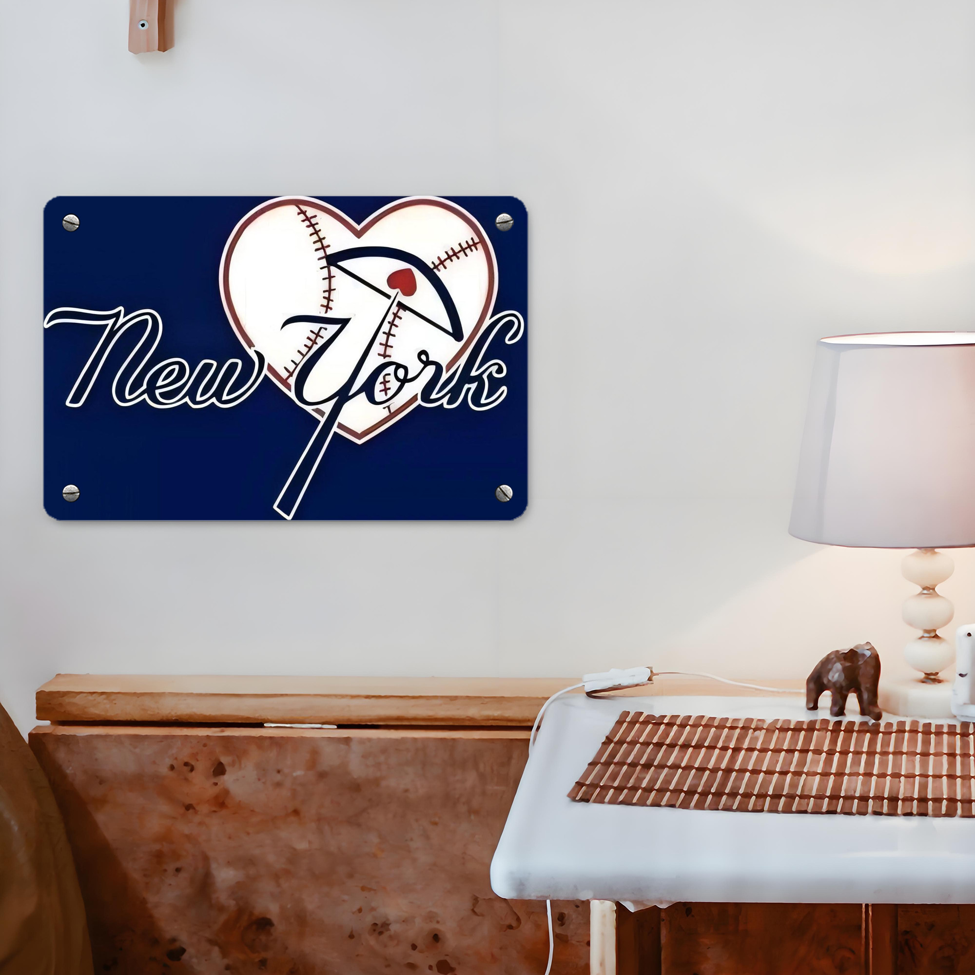 New York Yankees 354 Metal Tin Sign 12x8inch - Premium Full-Print Decorative Wall Art, Durable Rust-Resistant Metal Plaque For Living Room, Bedroom, Kitchen, Office, Bar Décor