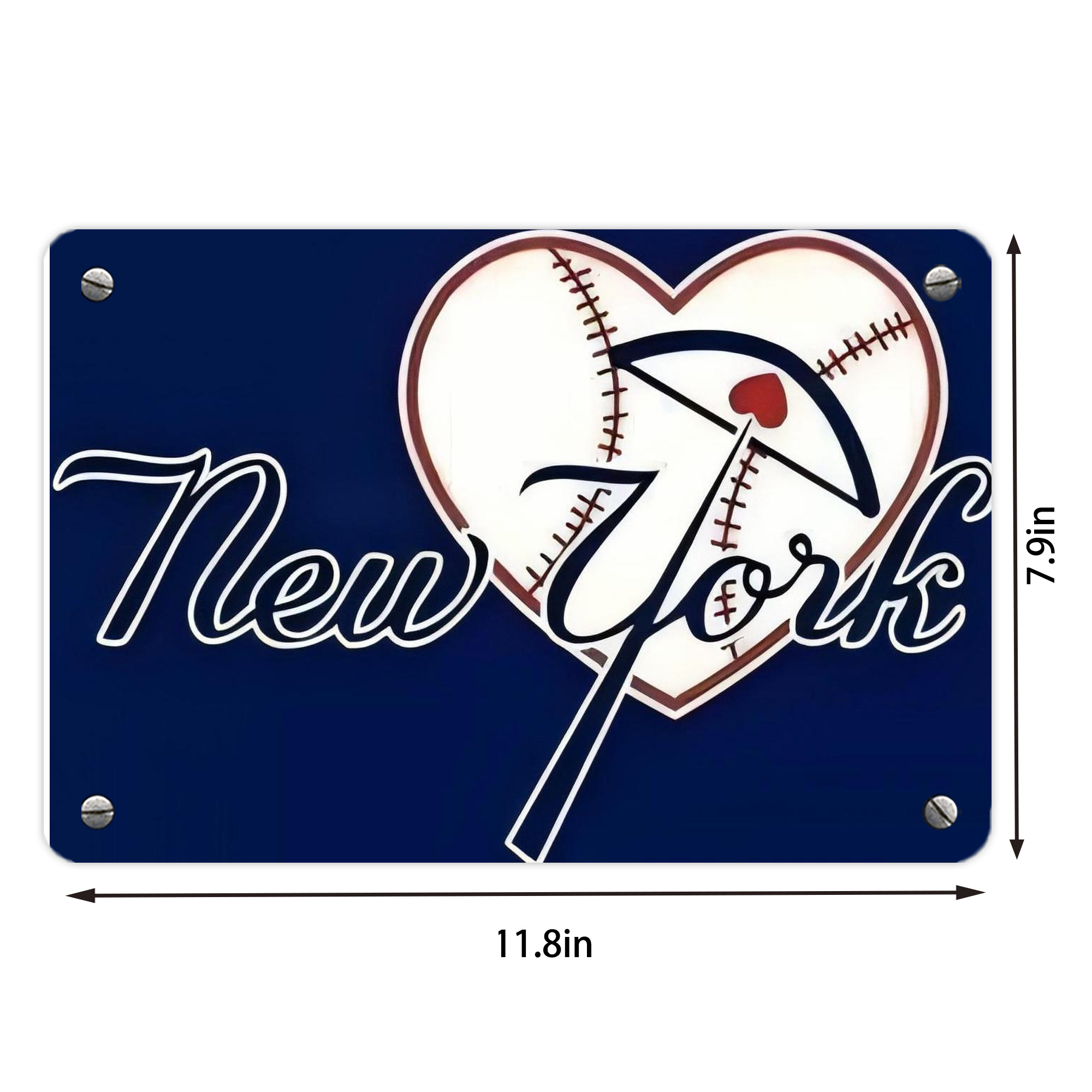 New York Yankees 354 Metal Tin Sign 12x8inch - Premium Full-Print Decorative Wall Art, Durable Rust-Resistant Metal Plaque For Living Room, Bedroom, Kitchen, Office, Bar Décor