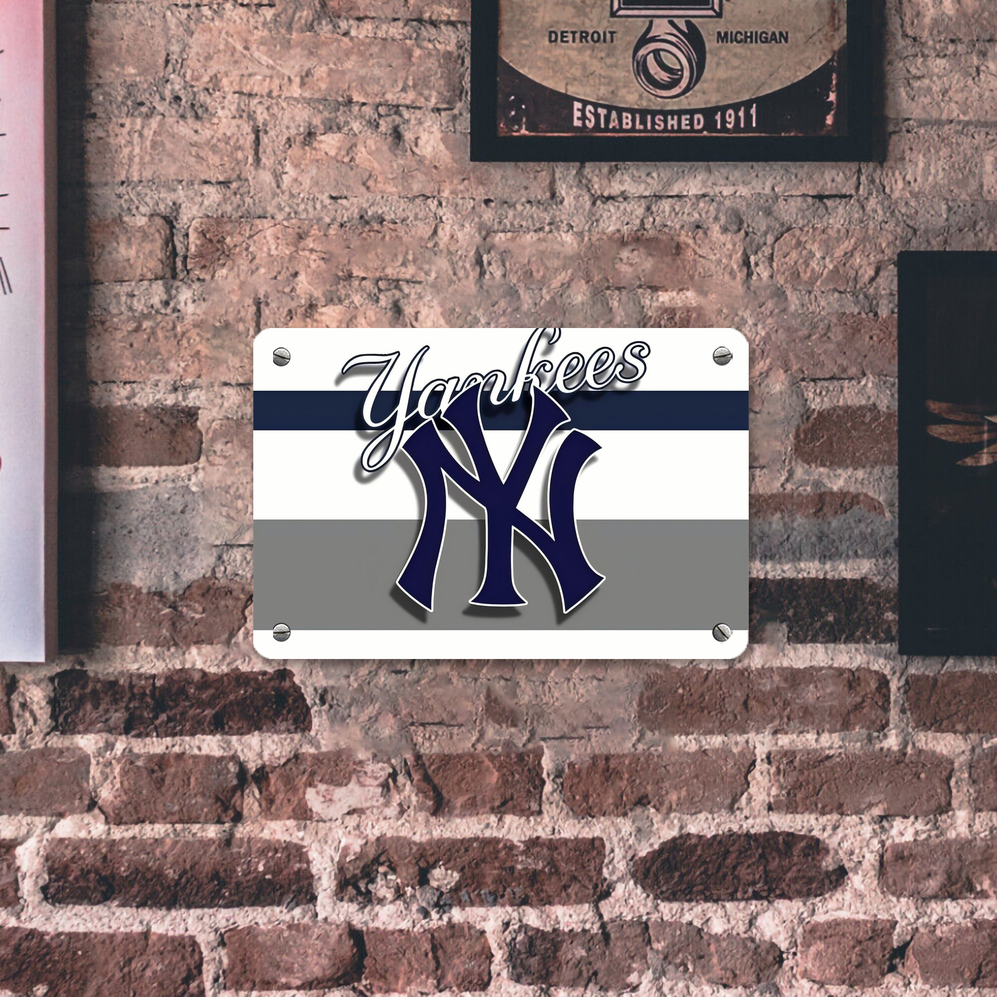 New York Yankees 356 Metal Tin Sign 12x8inch - Premium Full-Print Decorative Wall Art, Durable Rust-Resistant Metal Plaque For Living Room, Bedroom, Kitchen, Office, Bar Décor