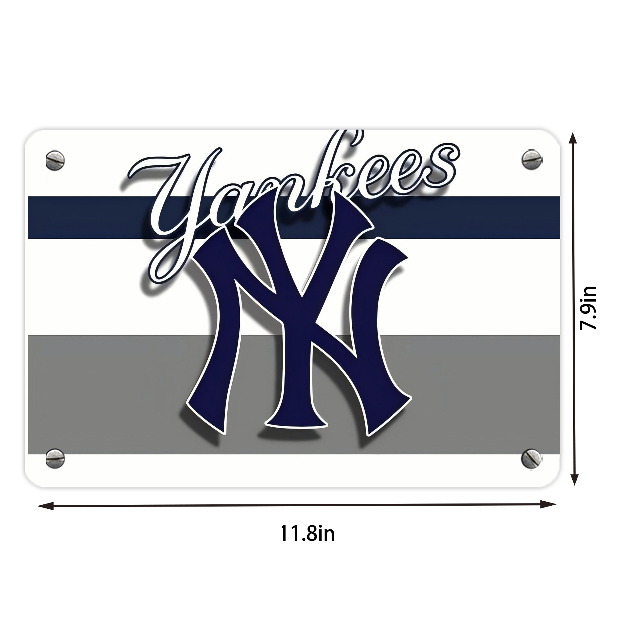 New York Yankees 356 Metal Tin Sign 12x8inch - Premium Full-Print Decorative Wall Art, Durable Rust-Resistant Metal Plaque For Living Room, Bedroom, Kitchen, Office, Bar Décor