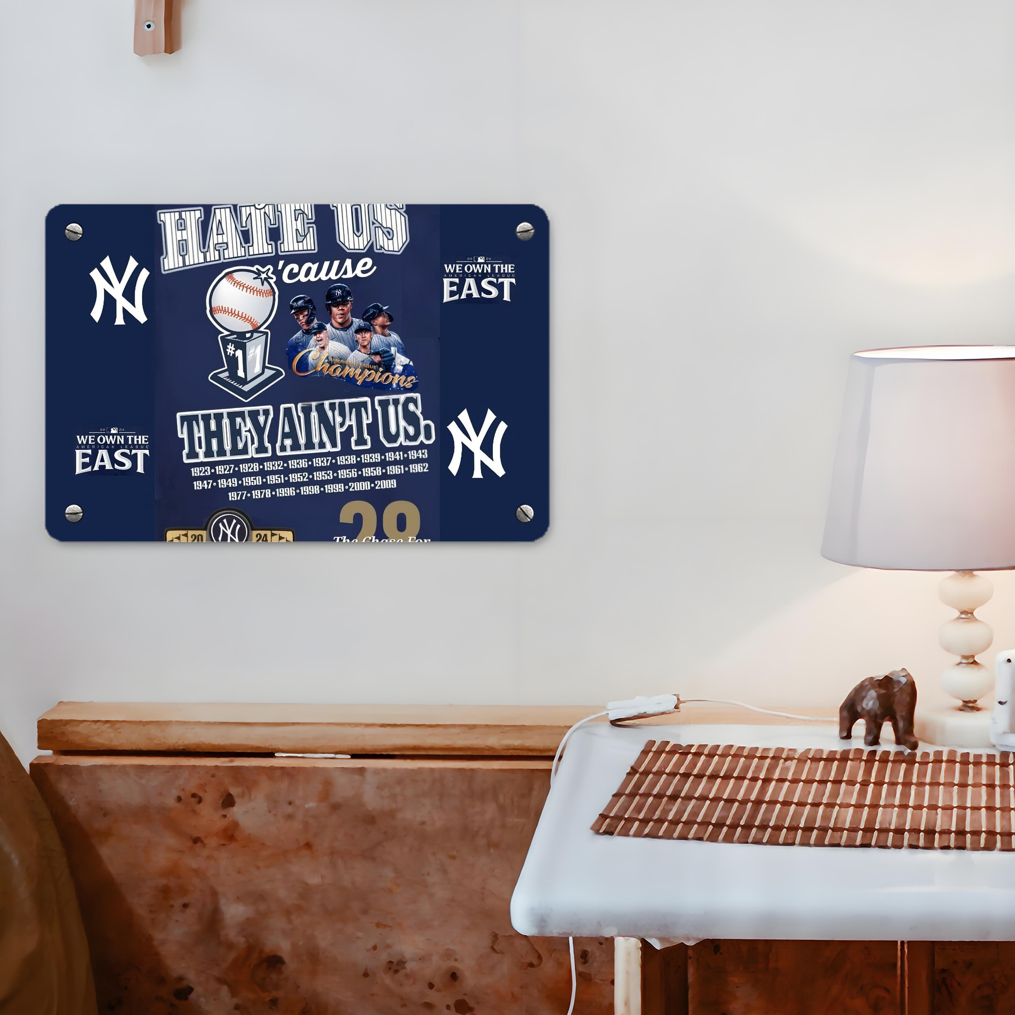 New York Yankees 358 Metal Tin Sign 12x8inch - Premium Full-Print Decorative Wall Art, Durable Rust-Resistant Metal Plaque For Living Room, Bedroom, Kitchen, Office, Bar Décor