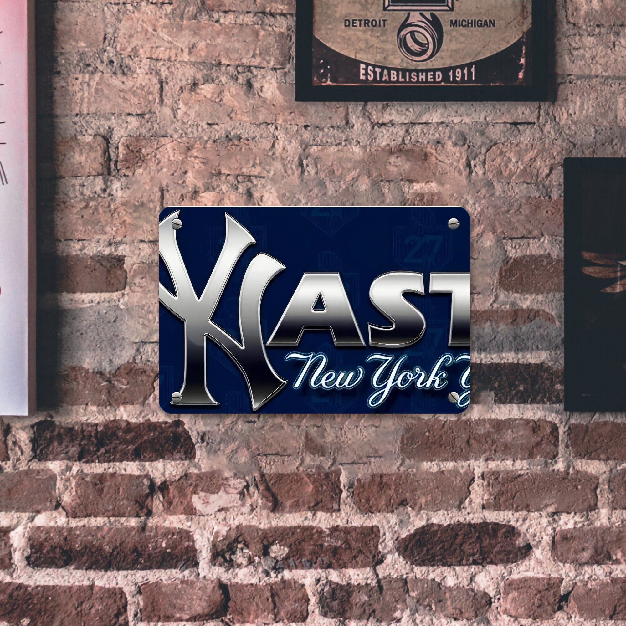 New York Yankees 359 Metal Tin Sign 12x8inch - Premium Full-Print Decorative Wall Art, Durable Rust-Resistant Metal Plaque For Living Room, Bedroom, Kitchen, Office, Bar Décor