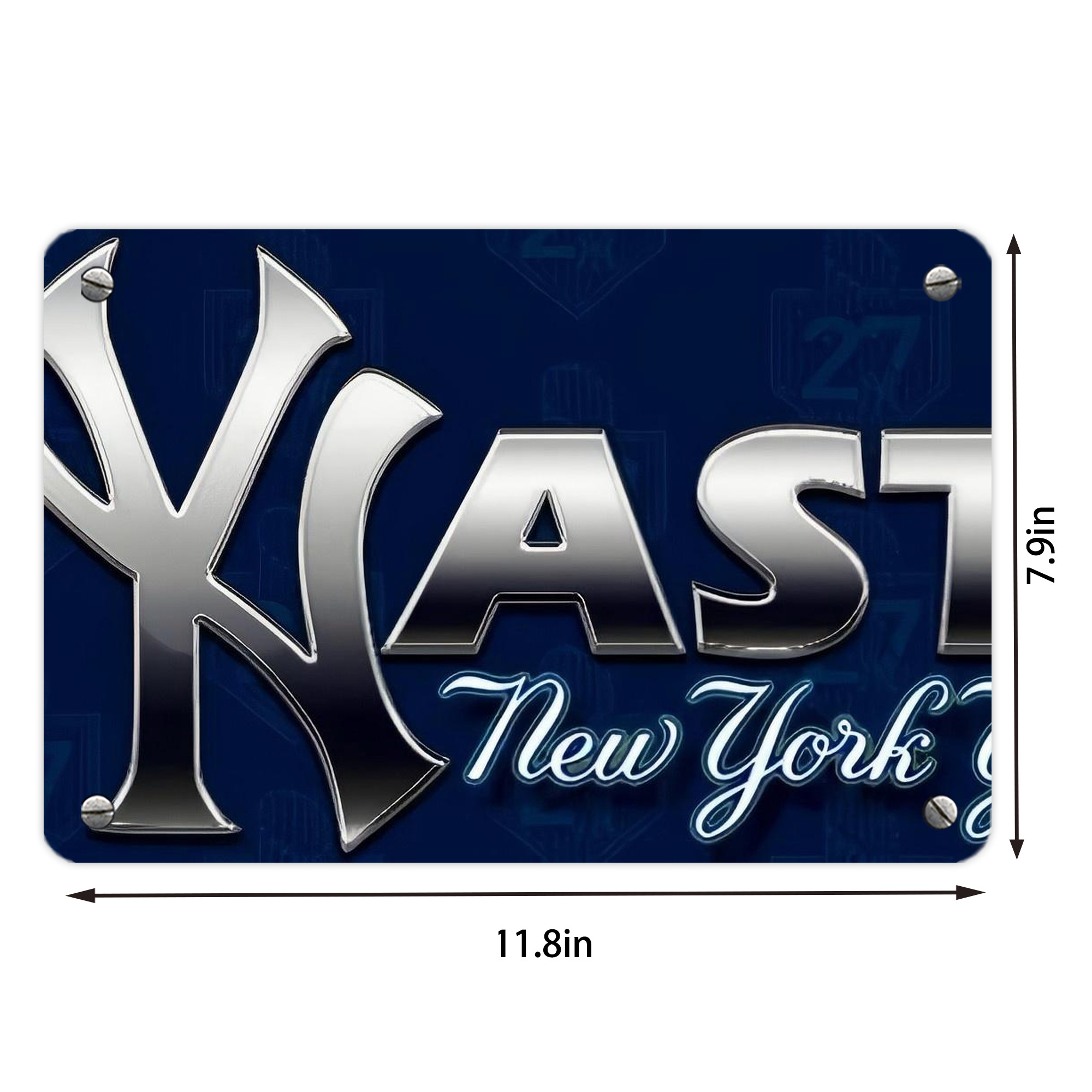 New York Yankees 359 Metal Tin Sign 12x8inch - Premium Full-Print Decorative Wall Art, Durable Rust-Resistant Metal Plaque For Living Room, Bedroom, Kitchen, Office, Bar Décor