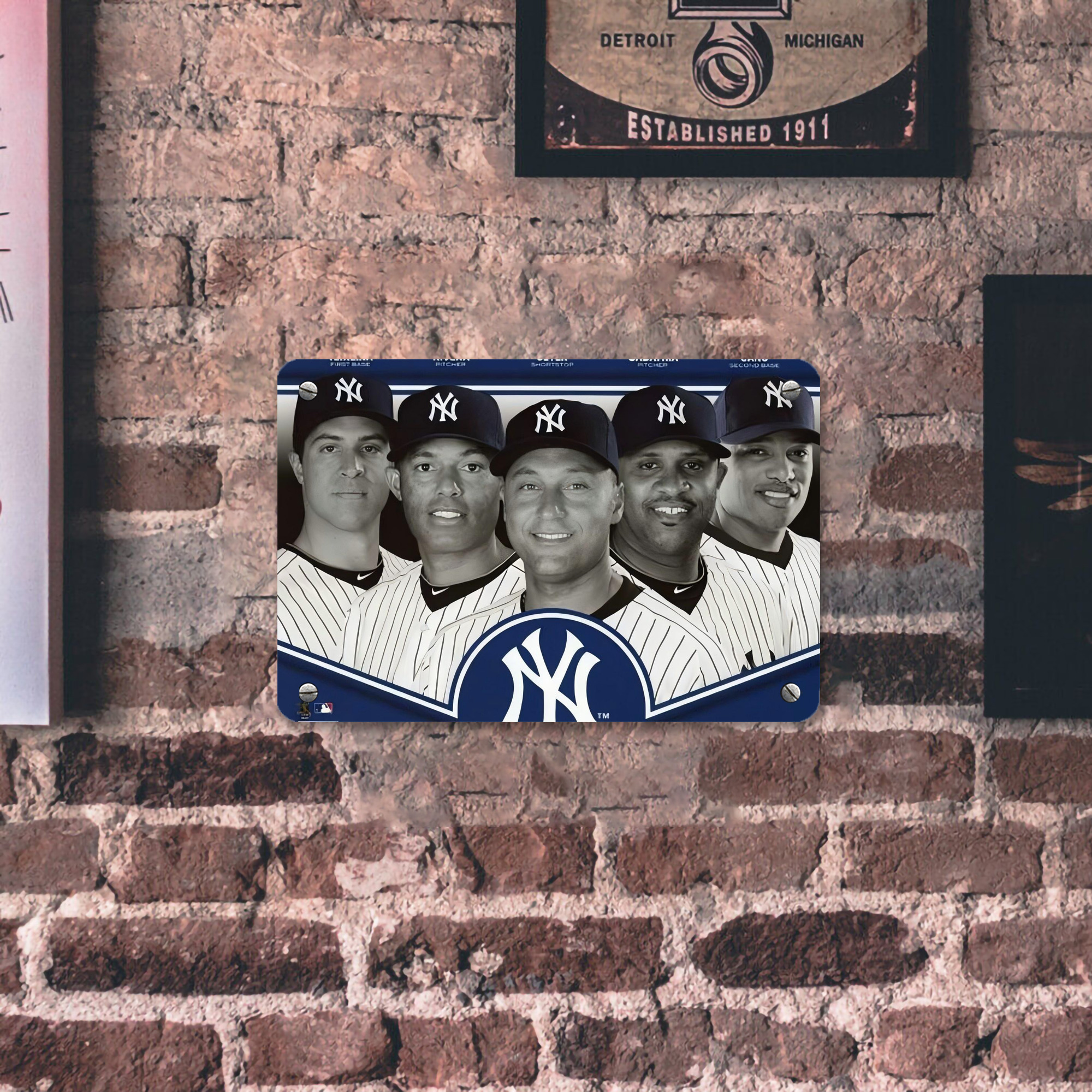 New York Yankees 361 Metal Tin Sign 12x8inch - Premium Full-Print Decorative Wall Art, Durable Rust-Resistant Metal Plaque For Living Room, Bedroom, Kitchen, Office, Bar Décor