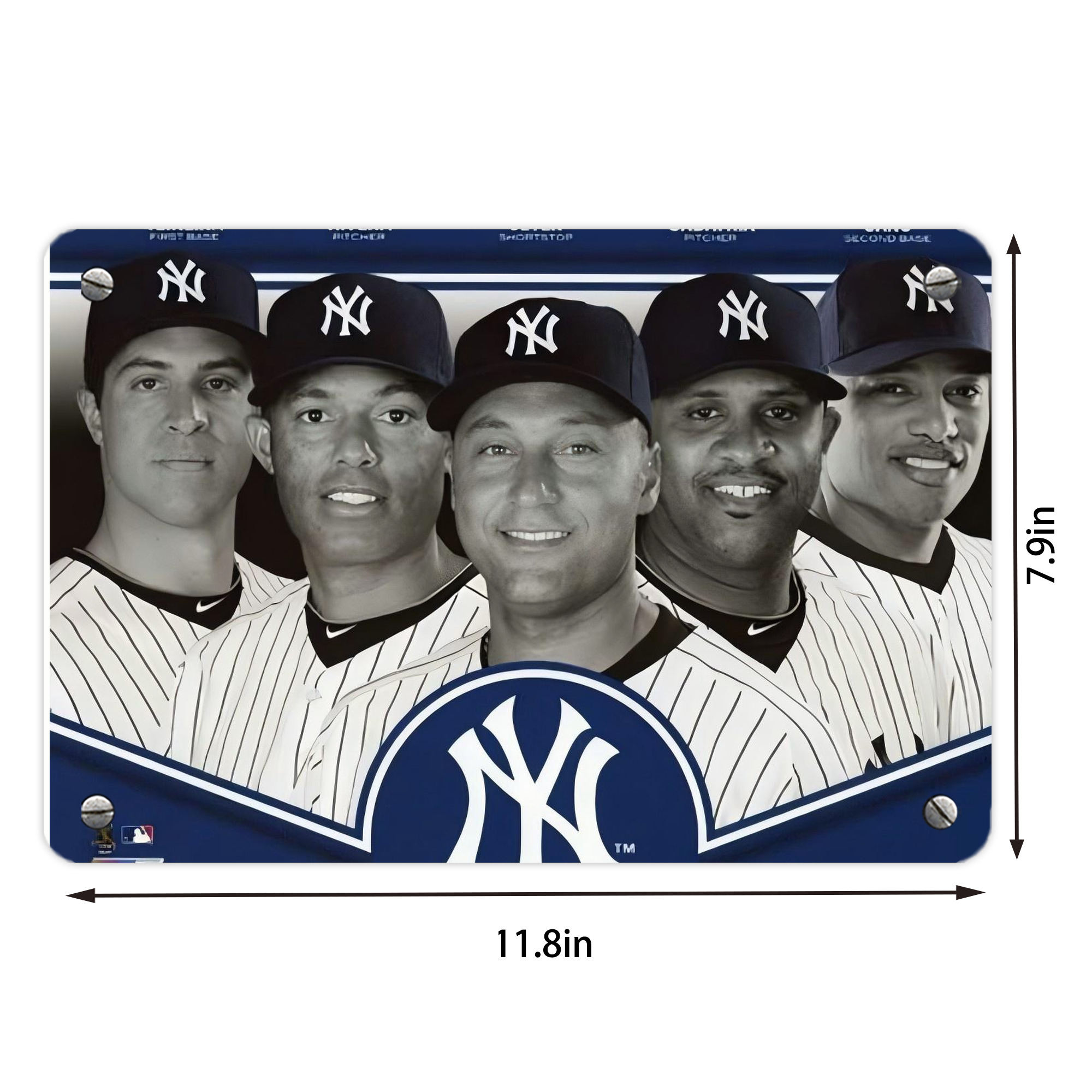 New York Yankees 361 Metal Tin Sign 12x8inch - Premium Full-Print Decorative Wall Art, Durable Rust-Resistant Metal Plaque For Living Room, Bedroom, Kitchen, Office, Bar Décor