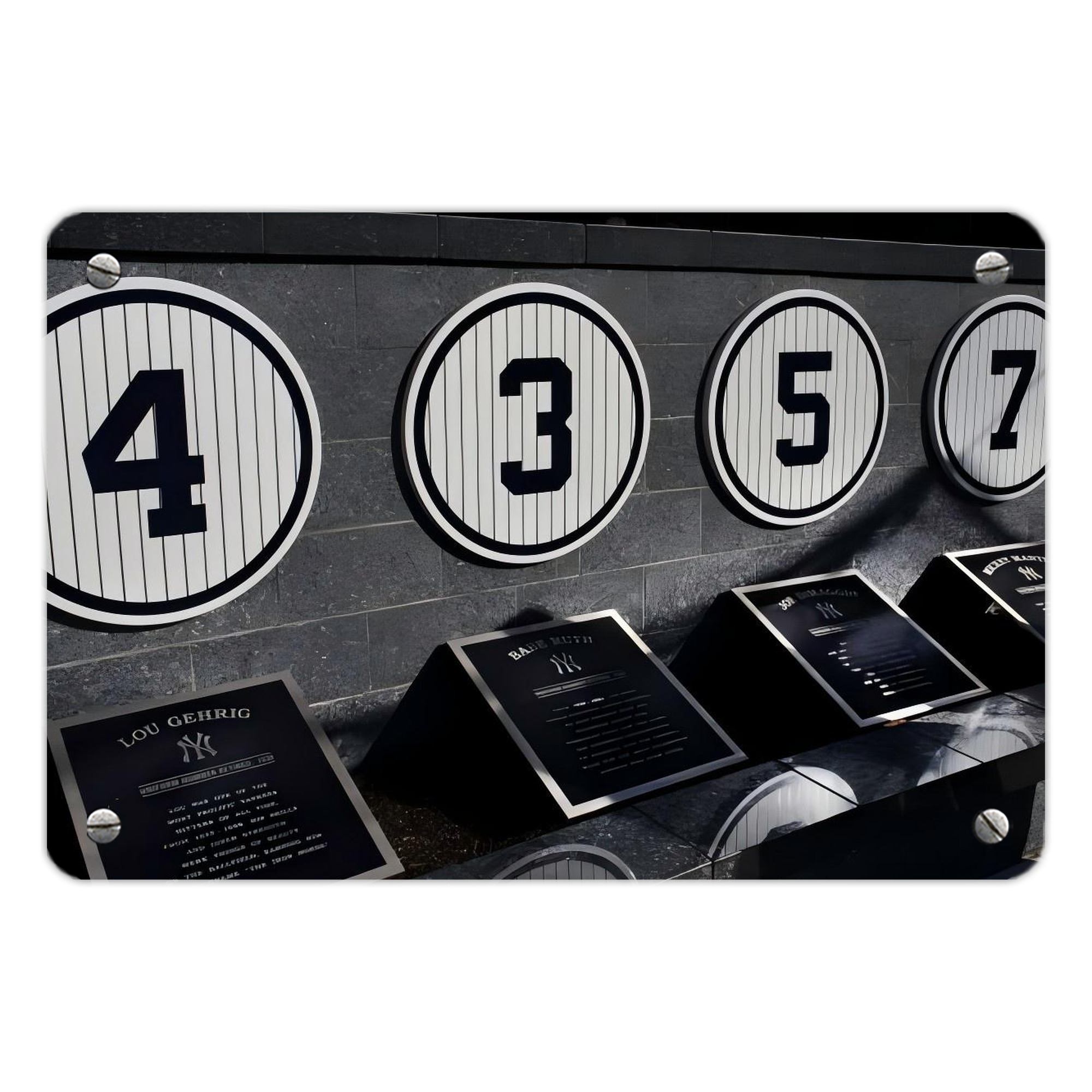 New York Yankees 250 Metal Tin Sign 12x8inch - Premium Full-Print Decorative Wall Art, Durable Rust-Resistant Metal Plaque For Living Room, Bedroom, Kitchen, Office, Bar Décor