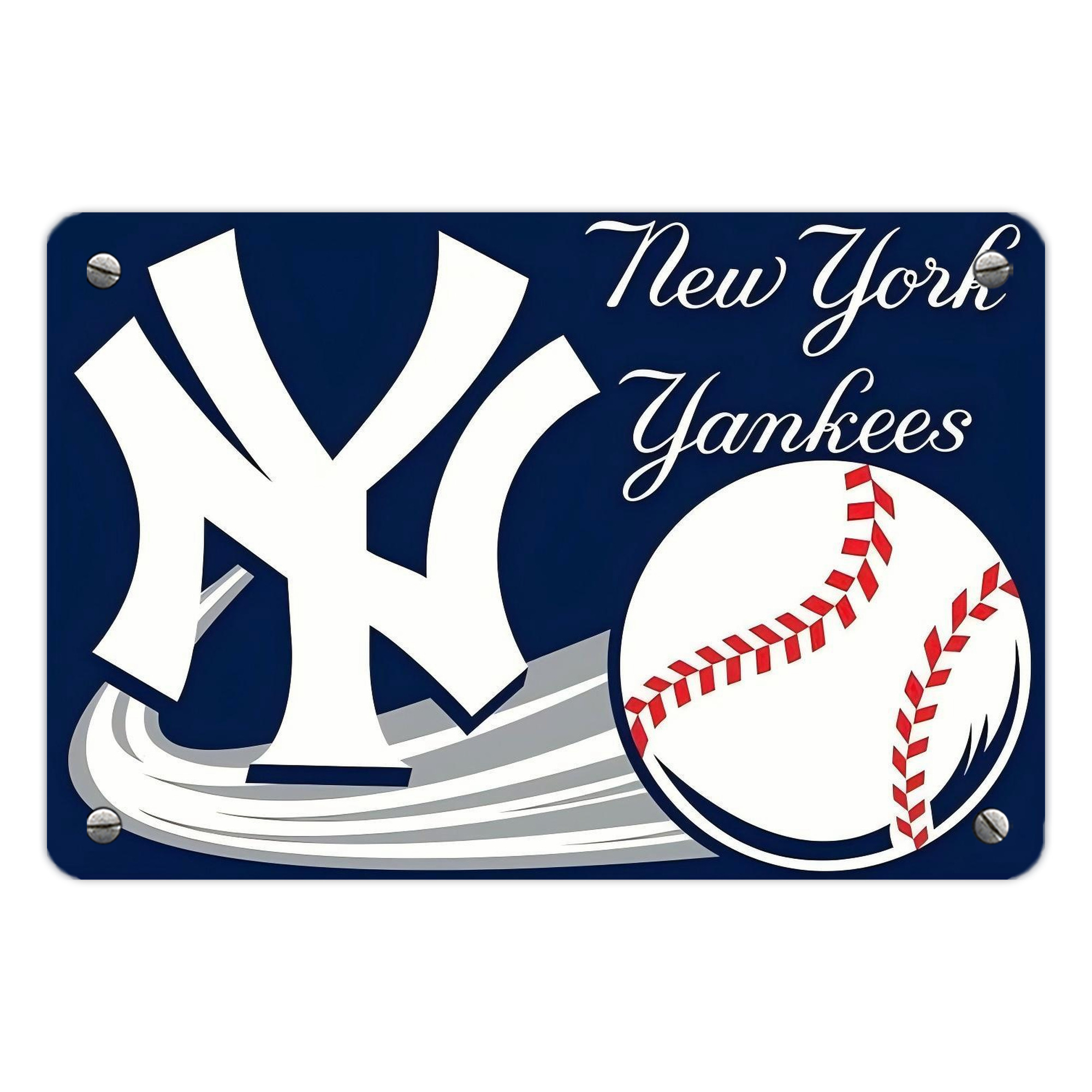 New York Yankees 259 Metal Tin Sign 12x8inch - Premium Full-Print Decorative Wall Art, Durable Rust-Resistant Metal Plaque For Living Room, Bedroom, Kitchen, Office, Bar Décor