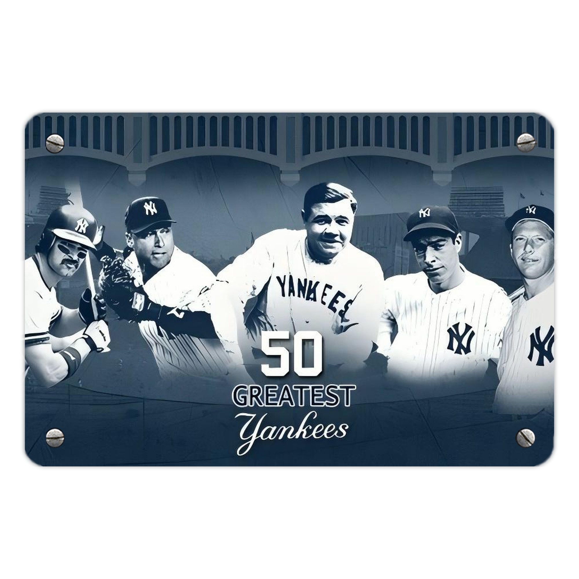 New York Yankees 351 Metal Tin Sign 12x8inch - Premium Full-Print Decorative Wall Art, Durable Rust-Resistant Metal Plaque For Living Room, Bedroom, Kitchen, Office, Bar Décor