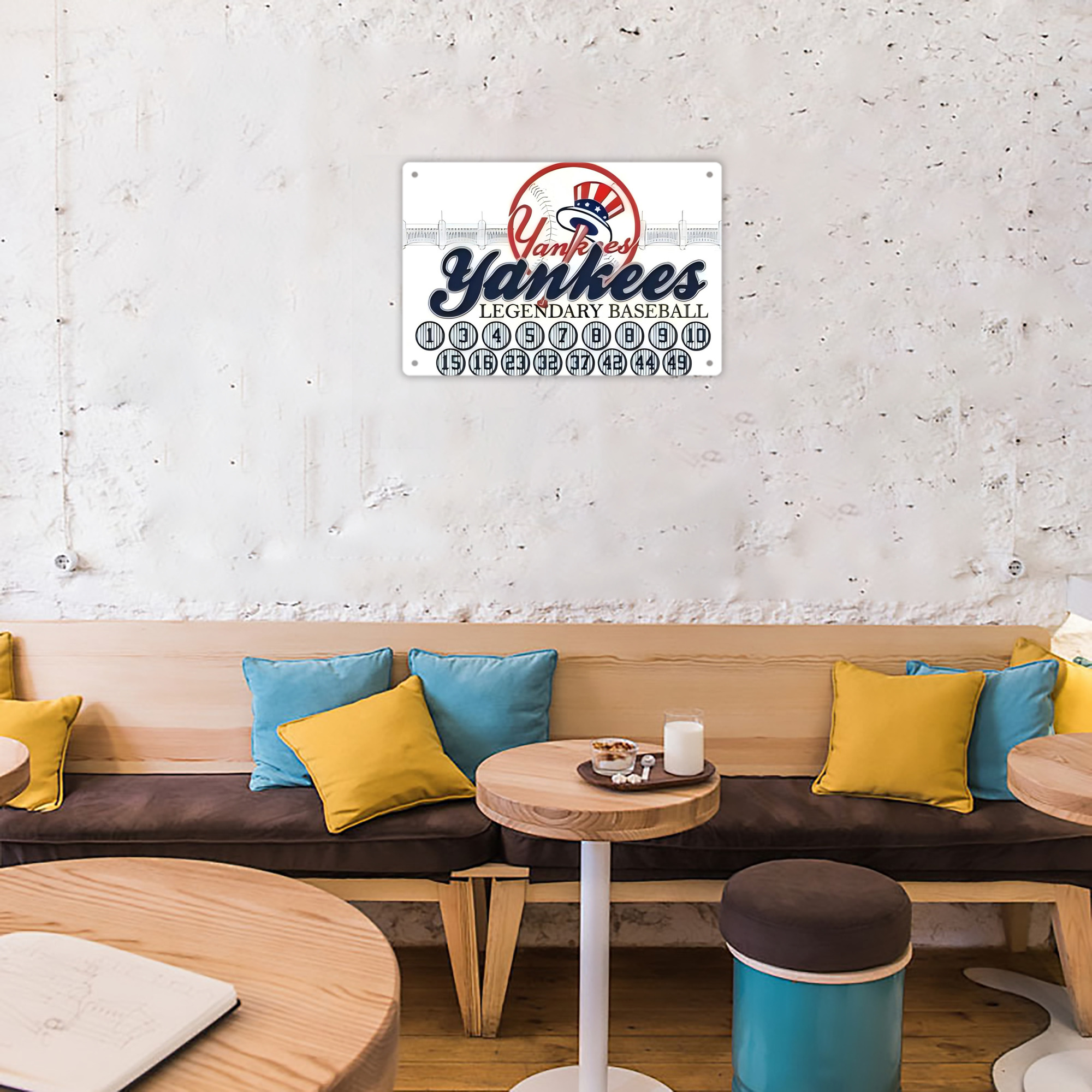 New York Yankees 232 Decorative Aluminum Plaque – Horizontal Design – Durable, Stylish, Easy To Install – Ideal For Home, Office, Bar, And More