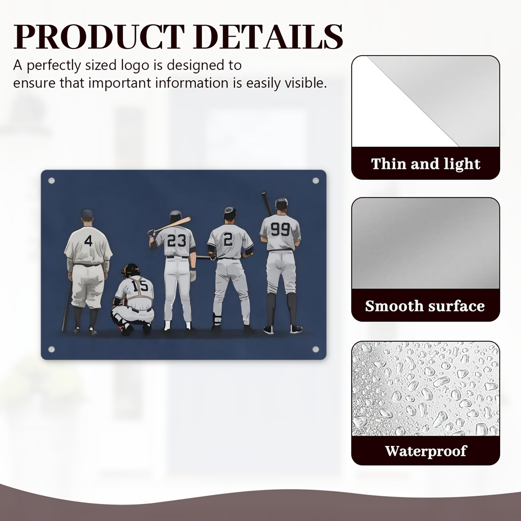 New York Yankees 242 Decorative Aluminum Plaque – Horizontal Design – Durable, Stylish, Easy To Install – Ideal For Home, Office, Bar, And More