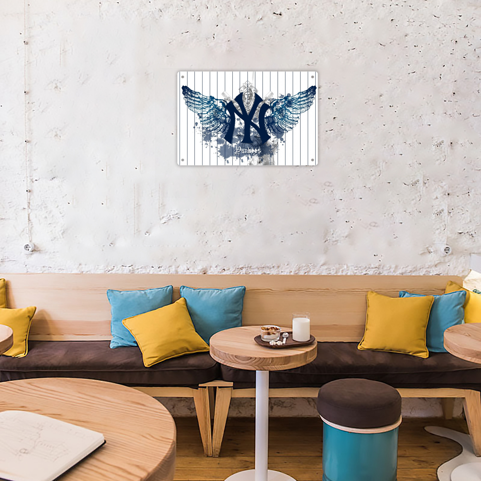 New York Yankees 353 Decorative Aluminum Plaque – Horizontal Design – Durable, Stylish, Easy To Install – Ideal For Home, Office, Bar, And More