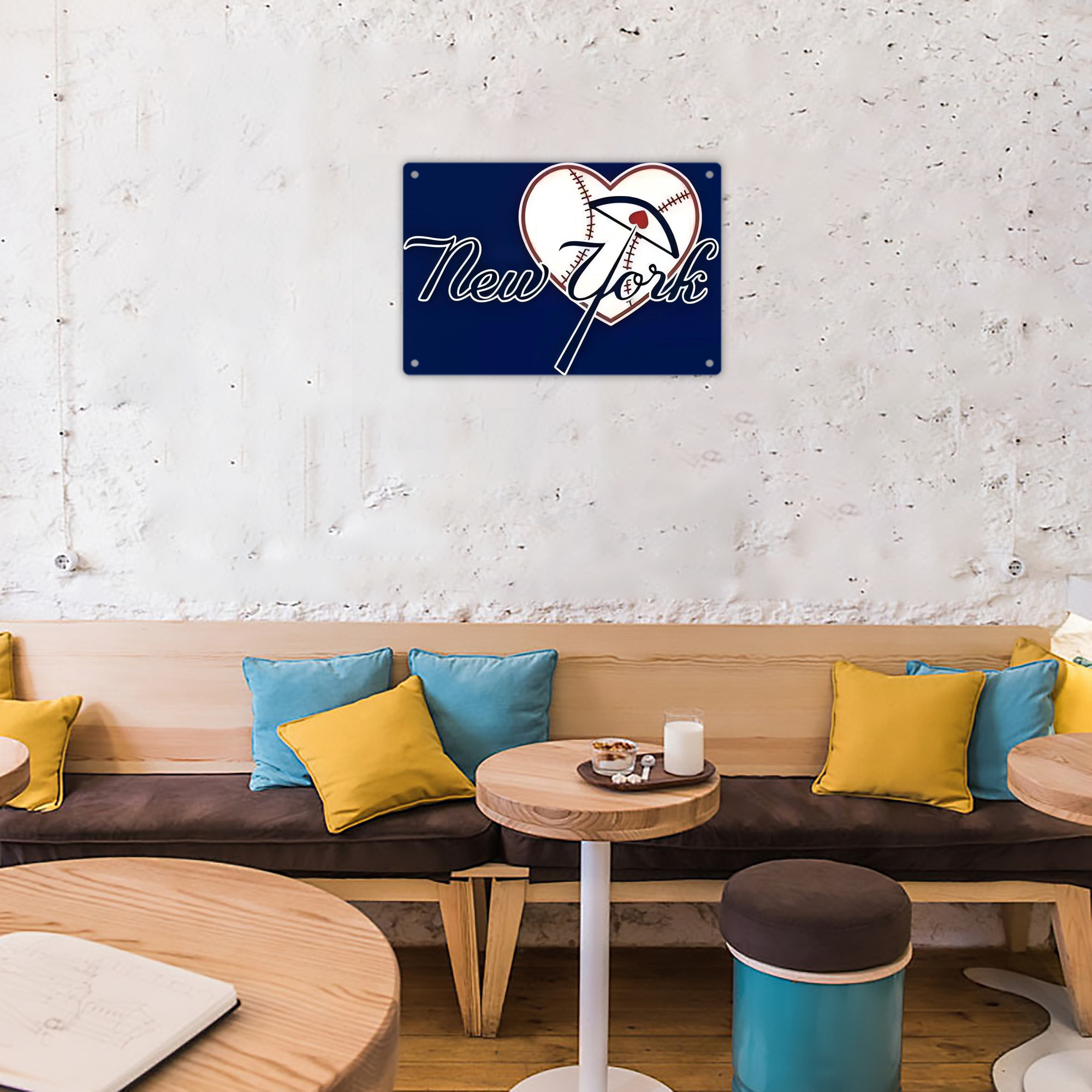 New York Yankees 354 Decorative Aluminum Plaque – Horizontal Design – Durable, Stylish, Easy To Install – Ideal For Home, Office, Bar, And More